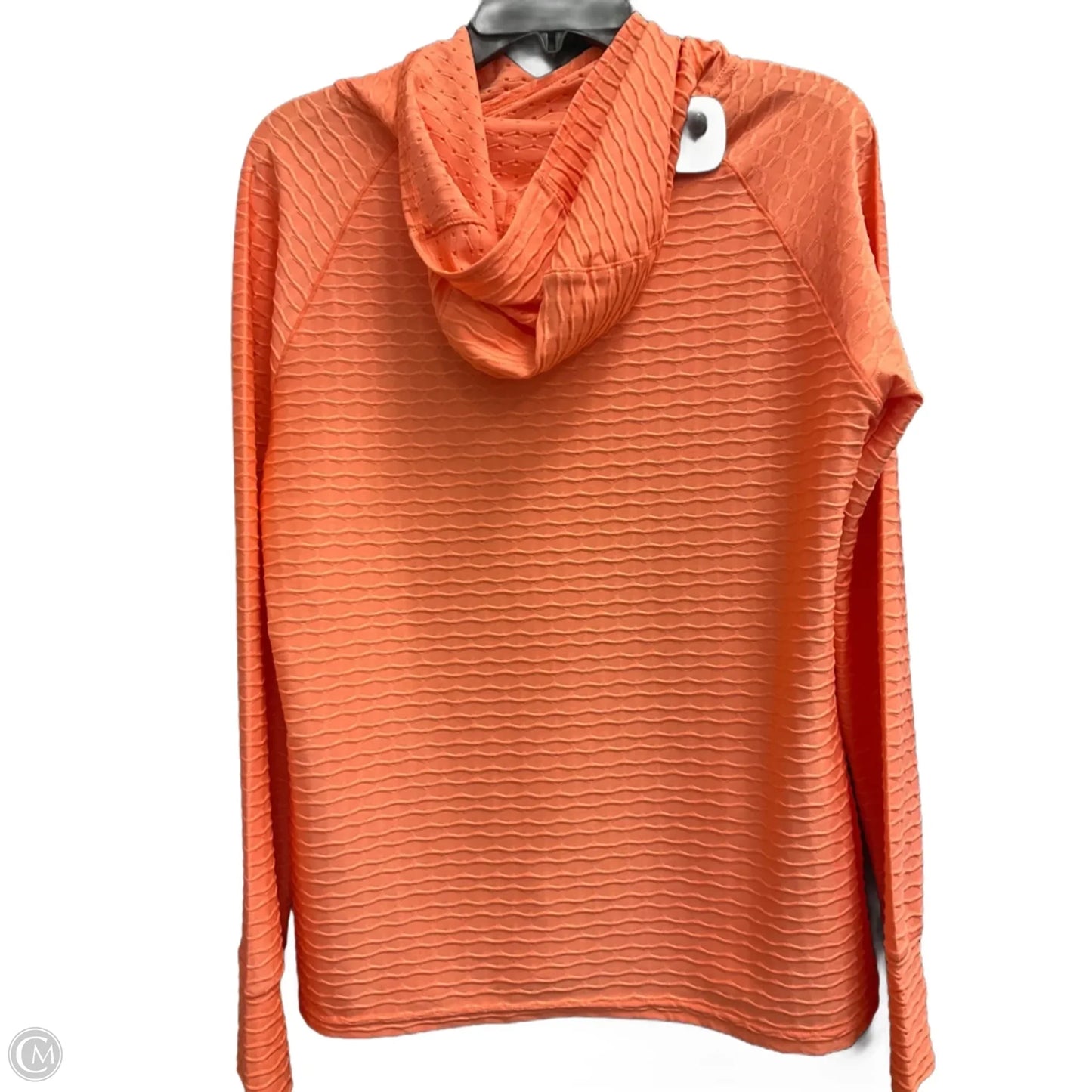 Athletic Top Long Sleeve Hoodie By Mta Pro In Orange, Size: M