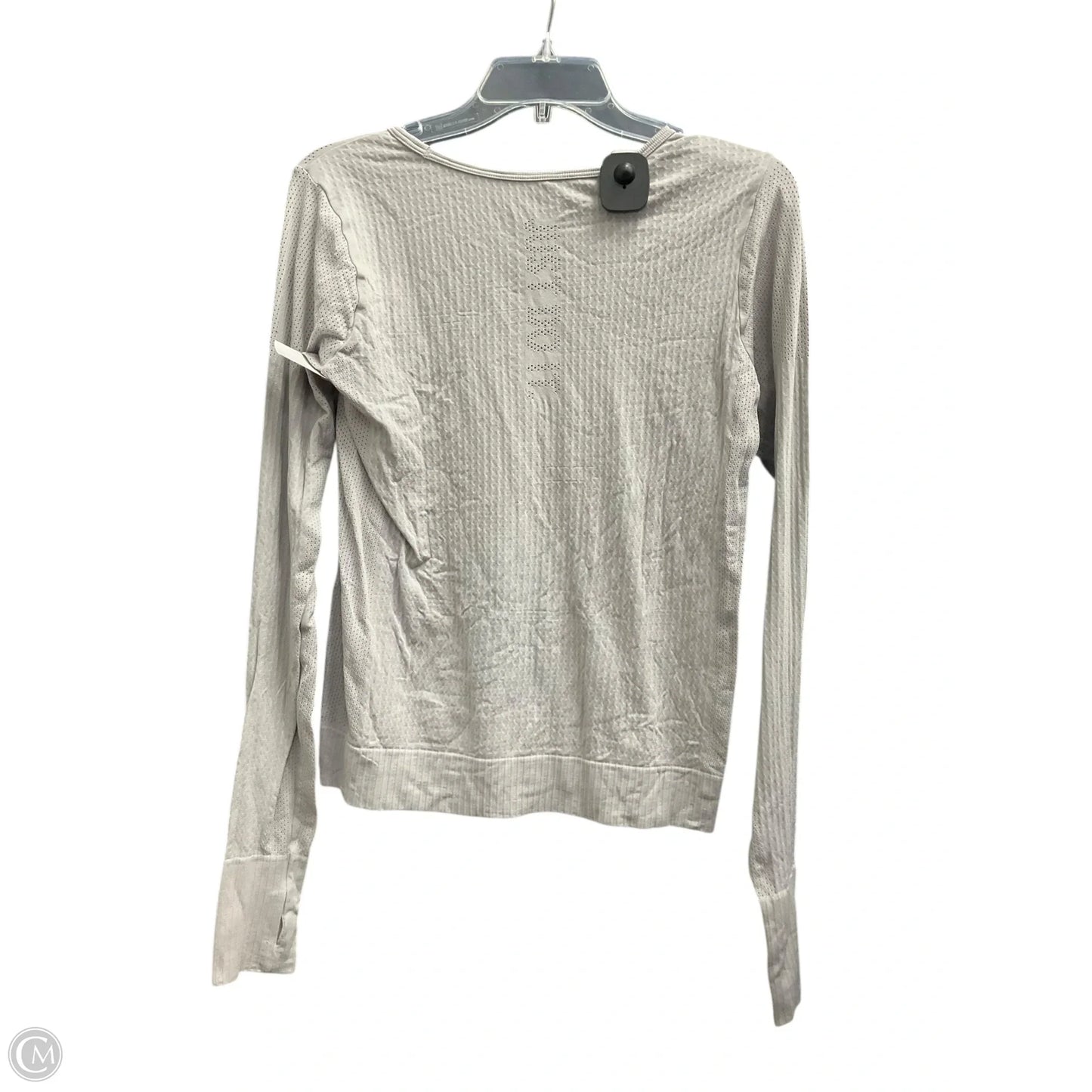 Athletic Top Long Sleeve Collar By Nike Apparel In Grey, Size: S