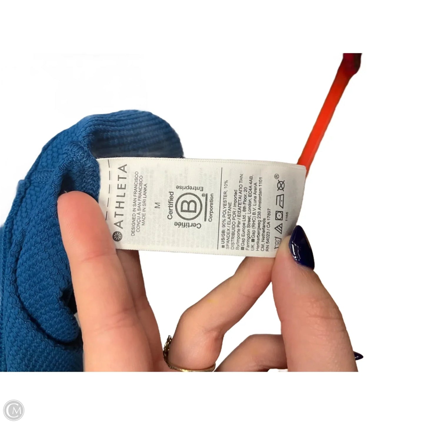 Athletic Top Long Sleeve Collar By Athleta In Blue, Size: M