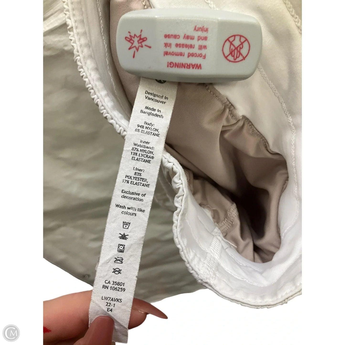 Athletic Shorts By Lululemon In White, Size: 8