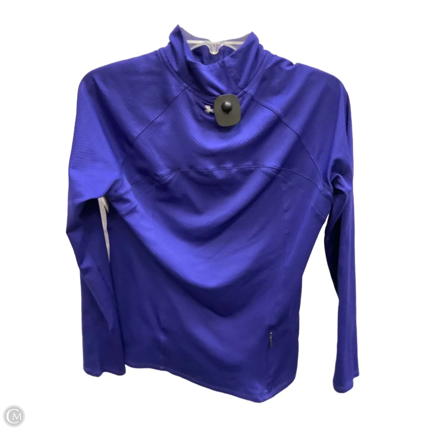 Athletic Top Long Sleeve Collar By Under Armour In Purple, Size: M