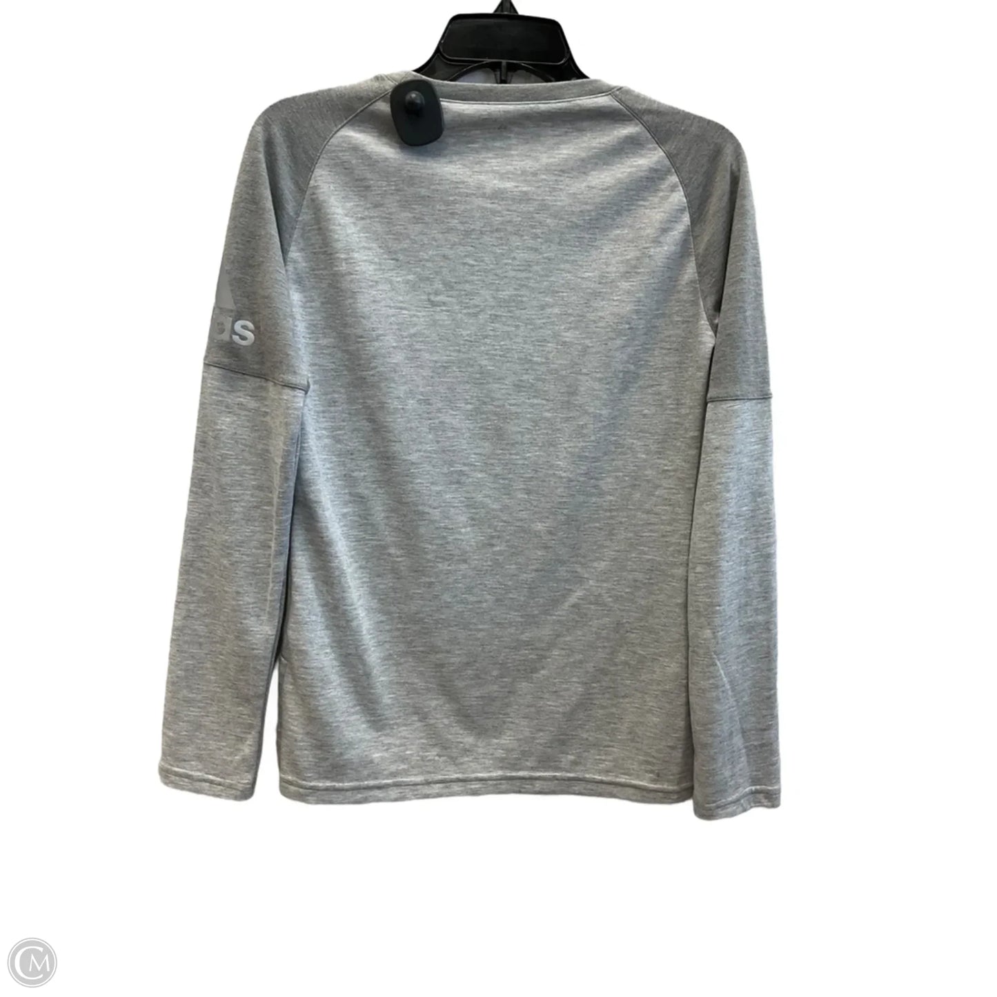 Athletic Top Long Sleeve Collar By Adidas In Grey, Size: Xs