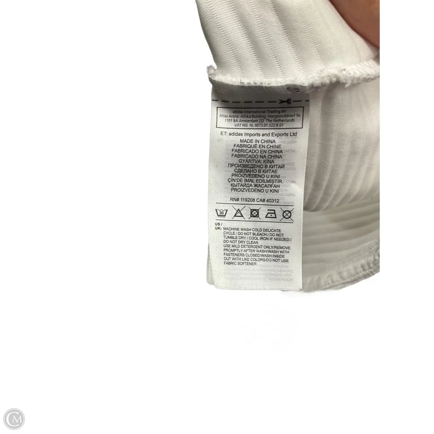 Athletic Jacket By Adidas In White, Size: S