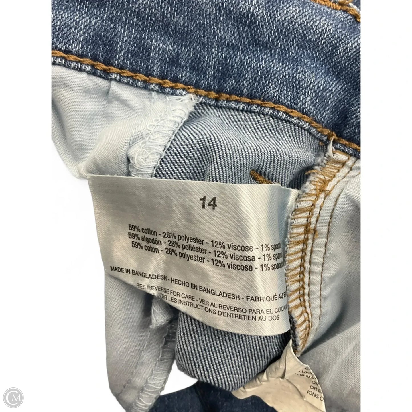 Jeans Wide Leg By Ella Moss In Blue Denim, Size: 14