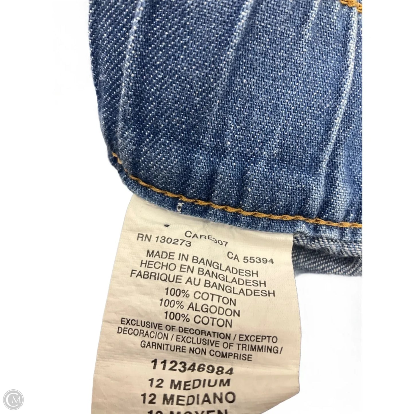 Jeans Wide Leg By Lee In Blue Denim, Size: 12
