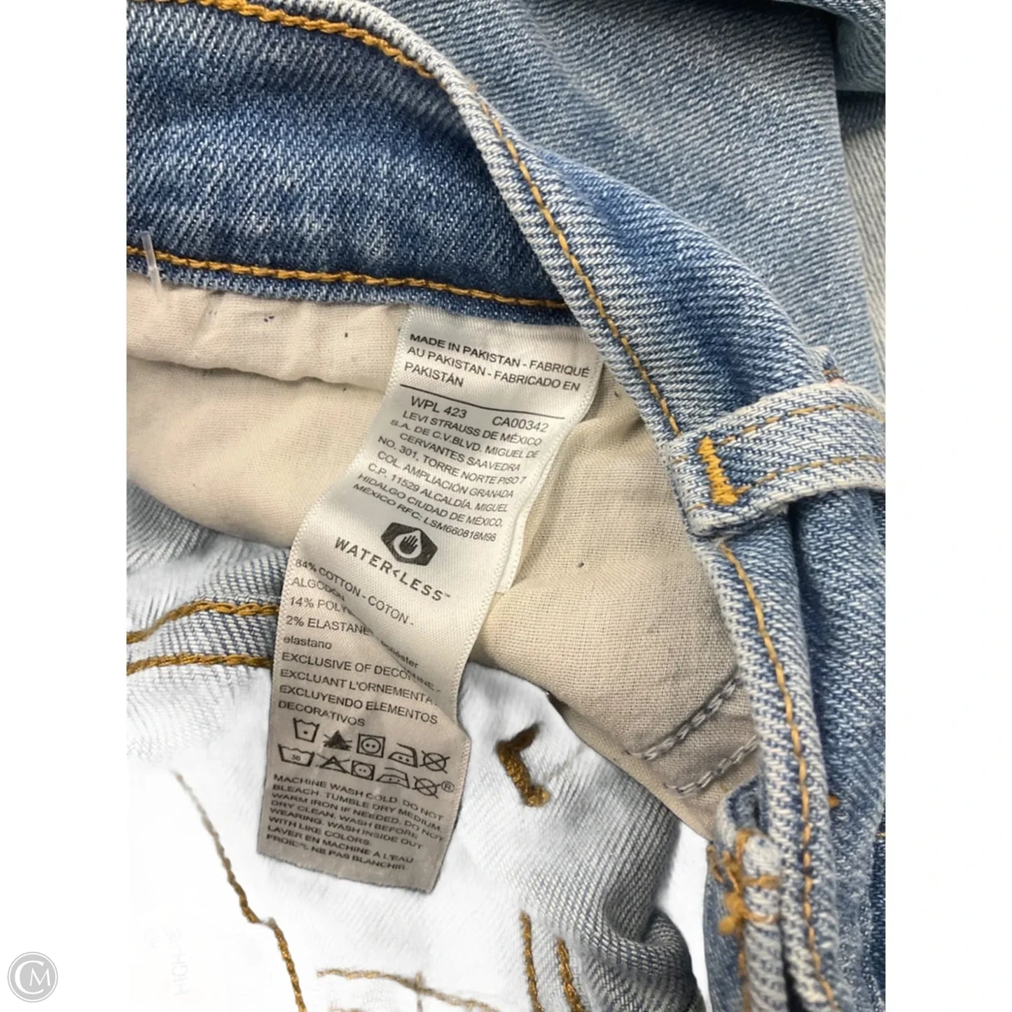 Jeans Straight By Levis In Blue Denim, Size: 14