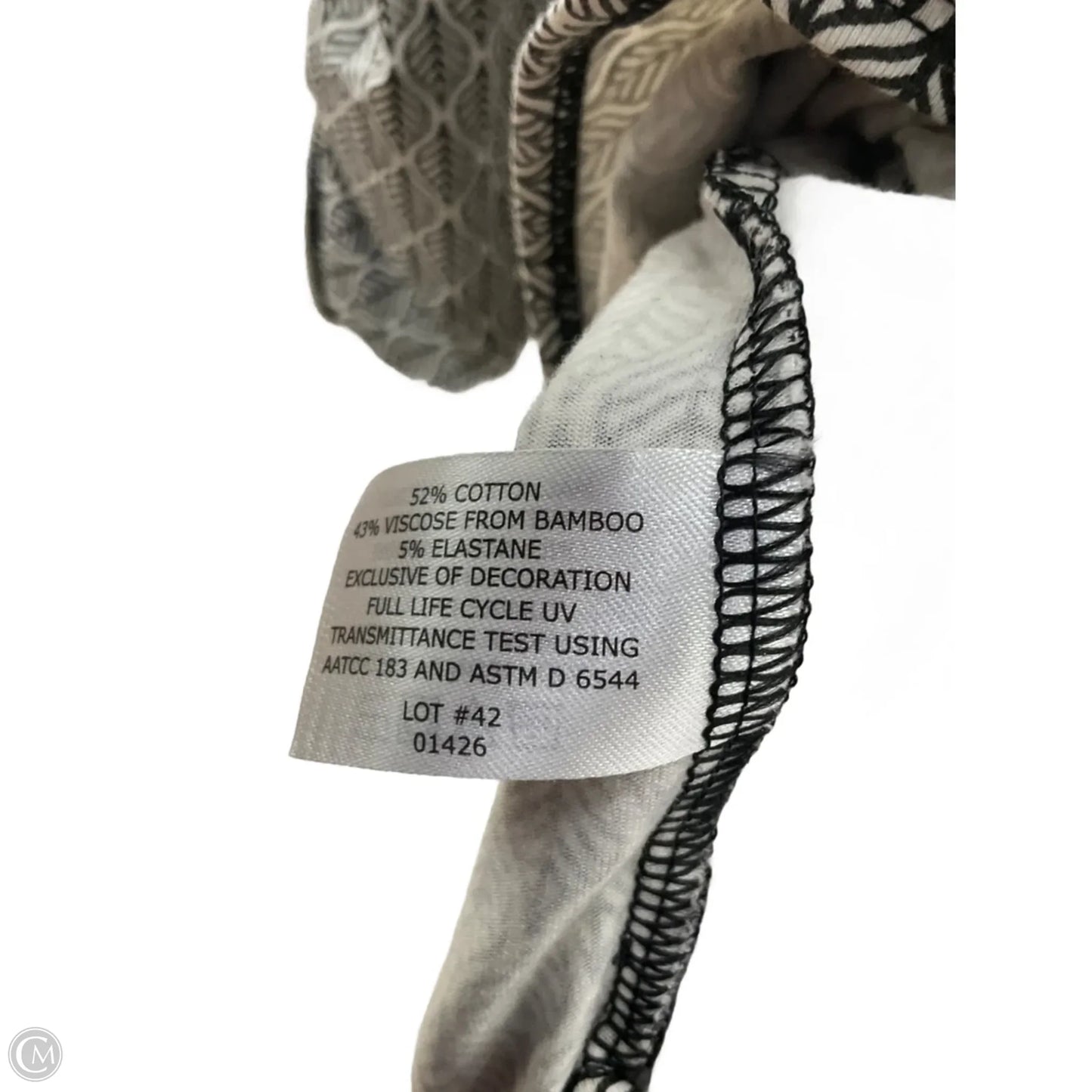 Athletic Top Long Sleeve Collar By Coolibar In Black & White, Size: S