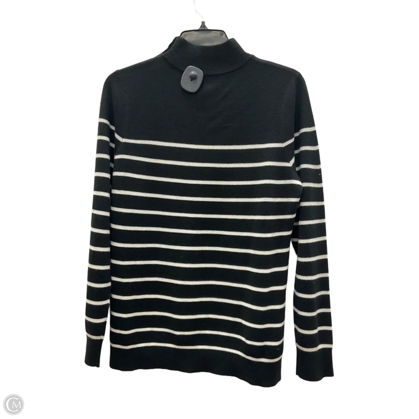 Top Long Sleeve By Calvin Klein In Striped Pattern, Size: M