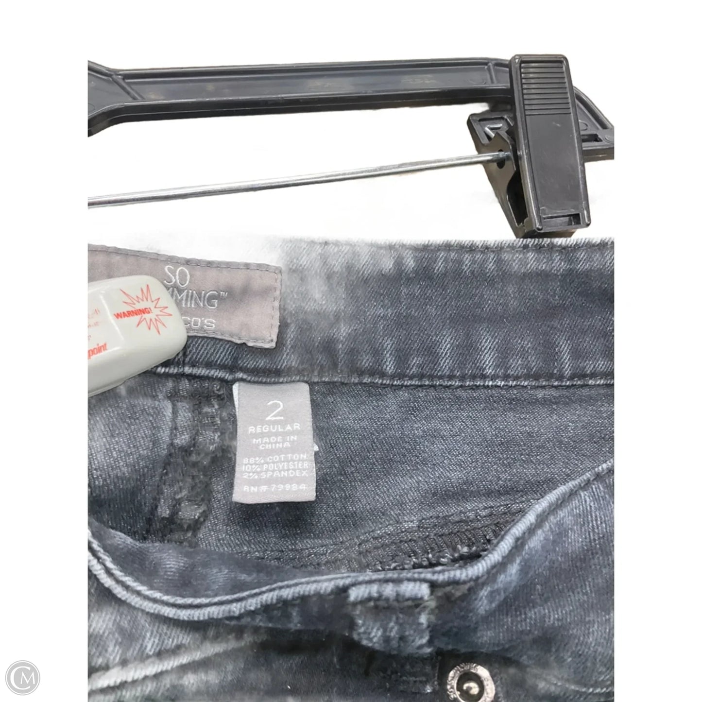 Jeans Skinny By Chicos In Black Denim, Size: Xl