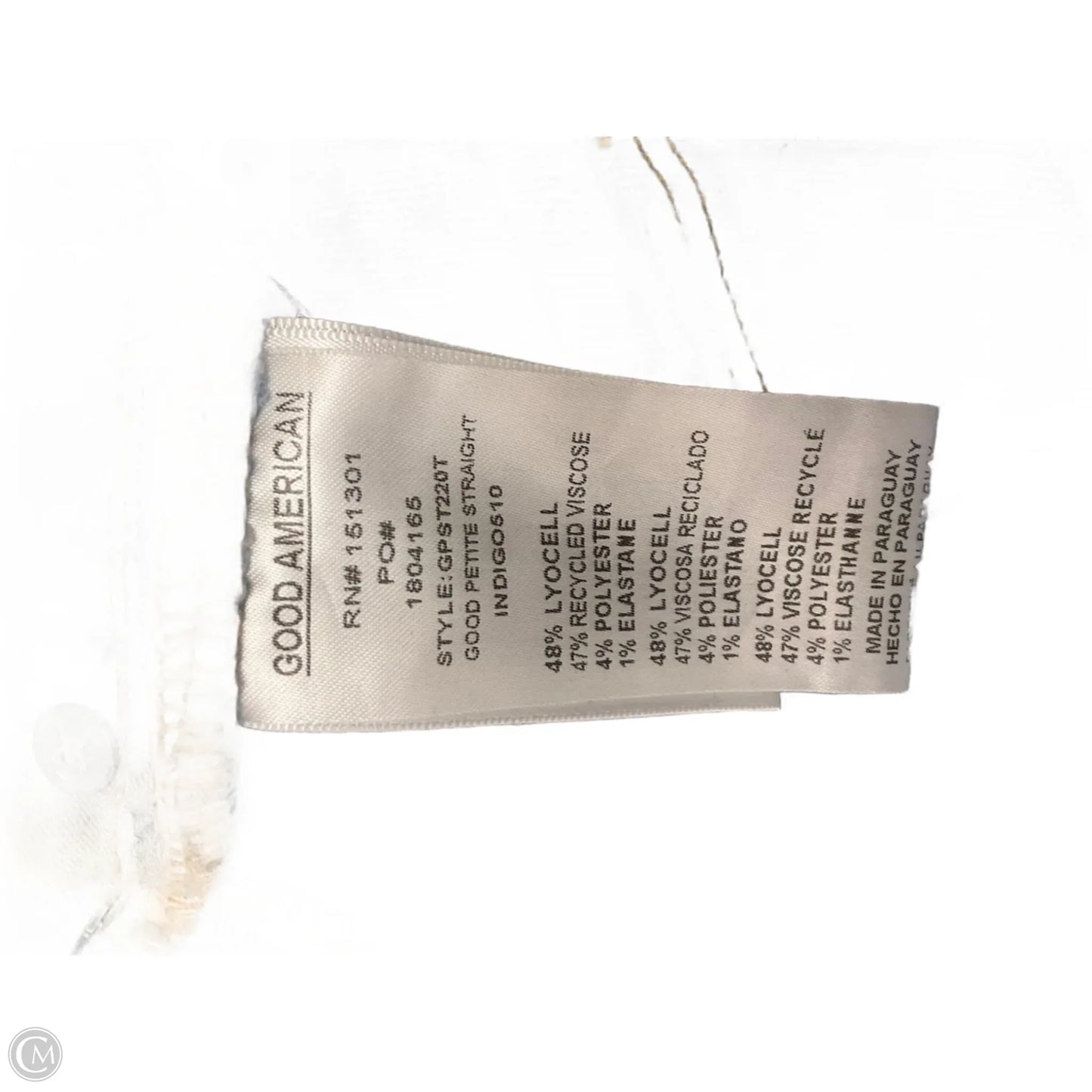 Jeans Straight By Good American In Blue Denim, Size: 12