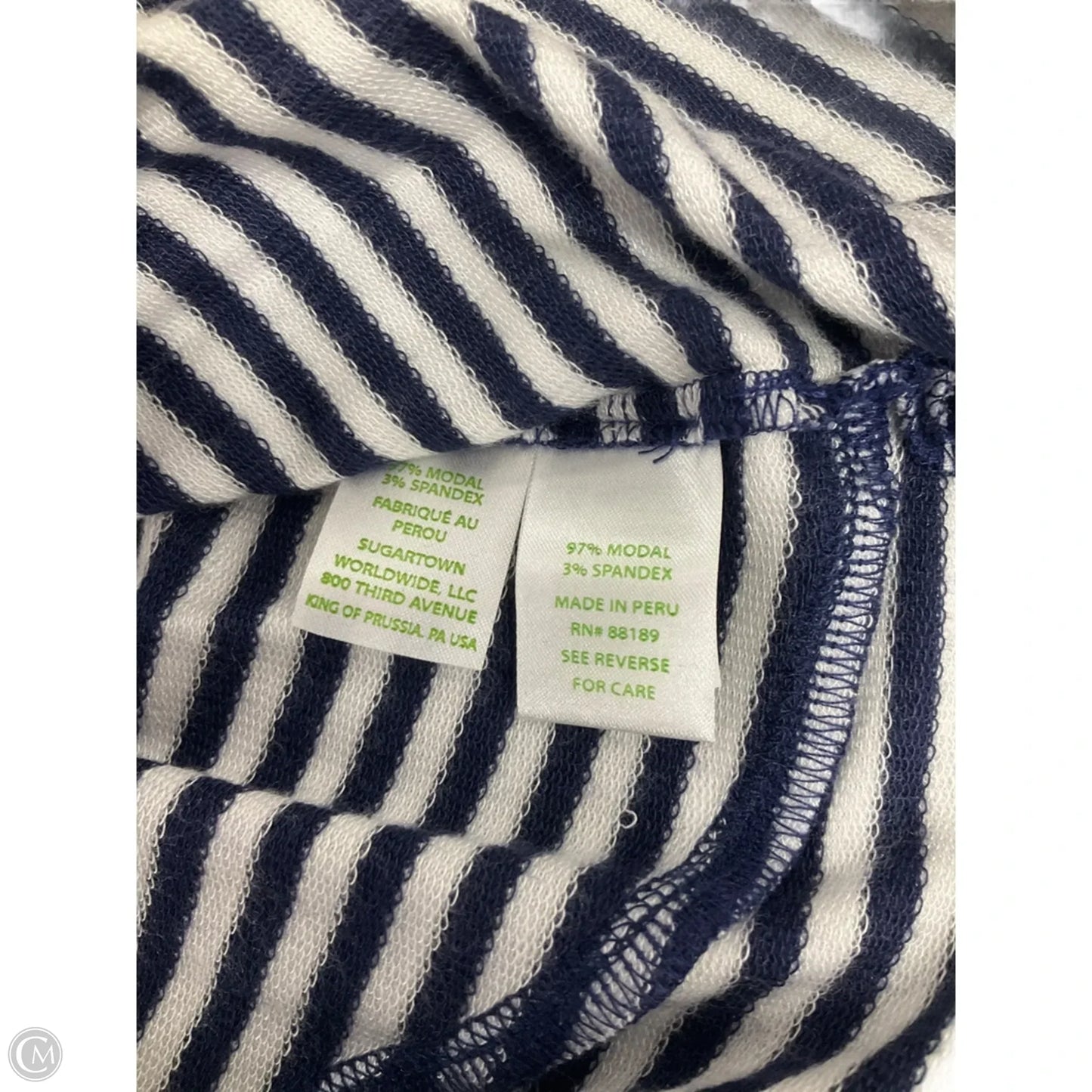 Top Short Sleeve Designer By Lilly Pulitzer In Striped Pattern, Size: Xl