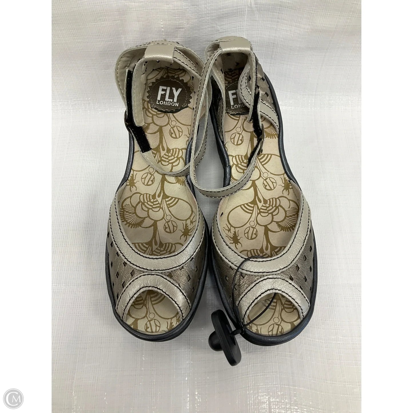 Sandals Heels Wedge By Fly London In Bronze, Size: 8.5