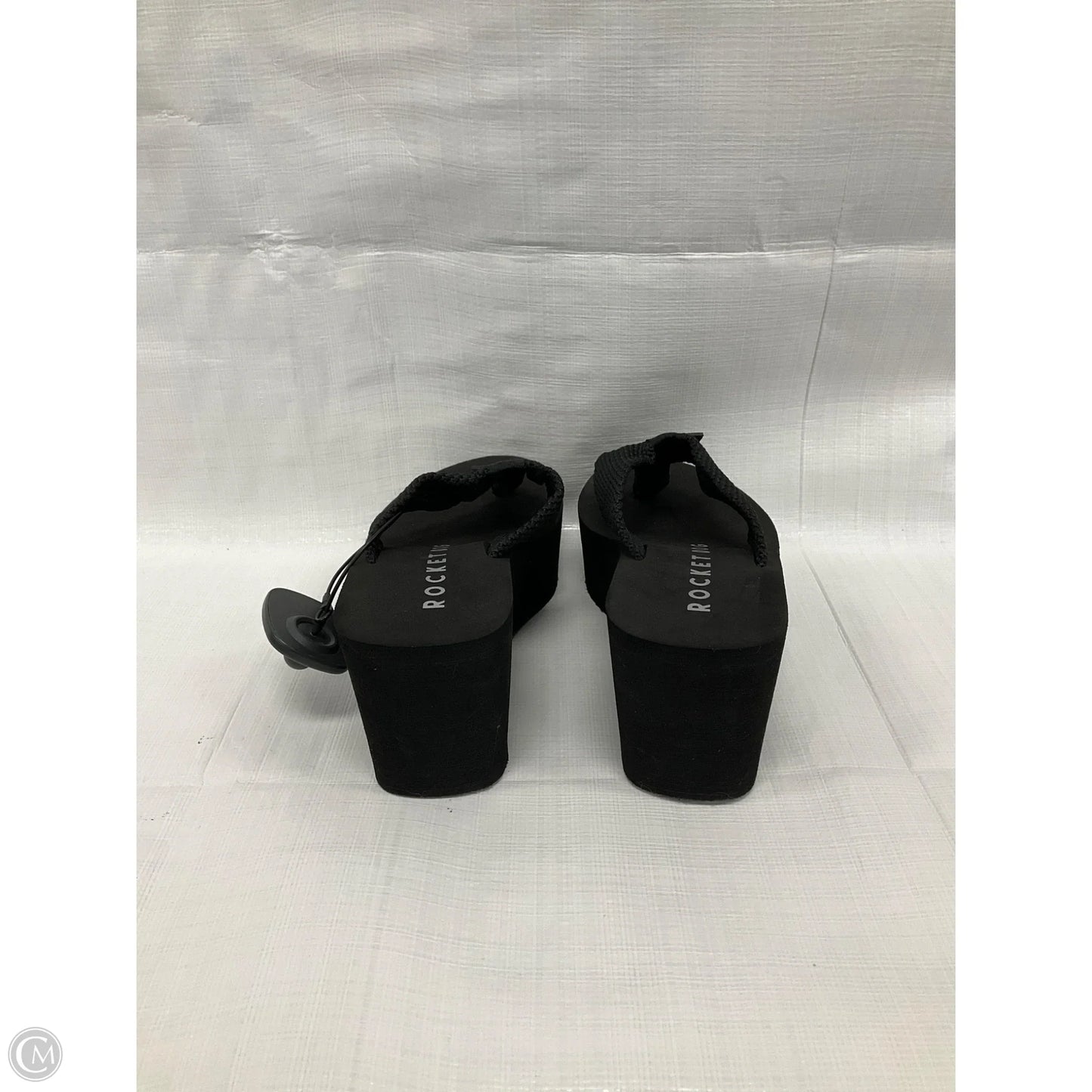 Sandals Heels Wedge By Rocket Dogs In Black, Size: 7