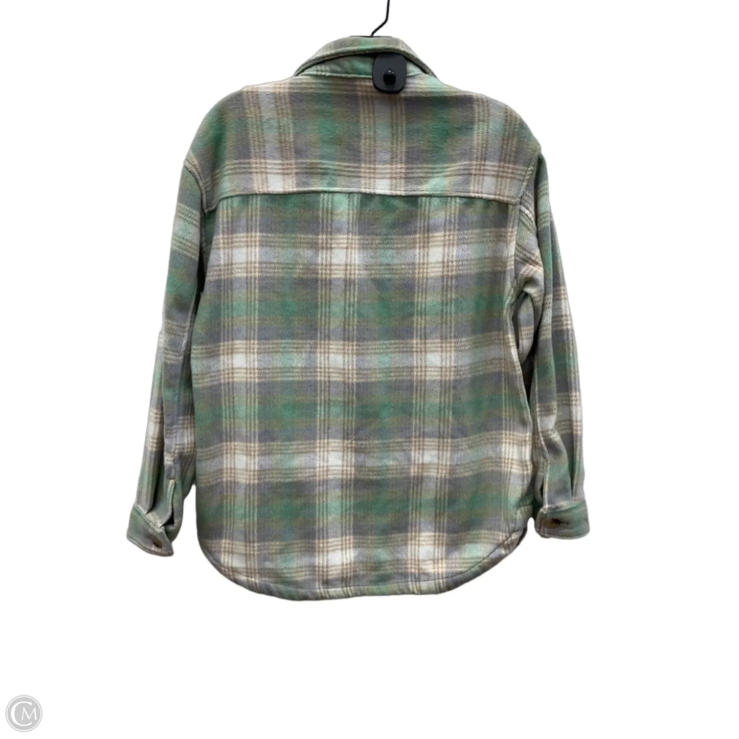 Jacket Shirt By Members Mark In Blue & Green, Size: S