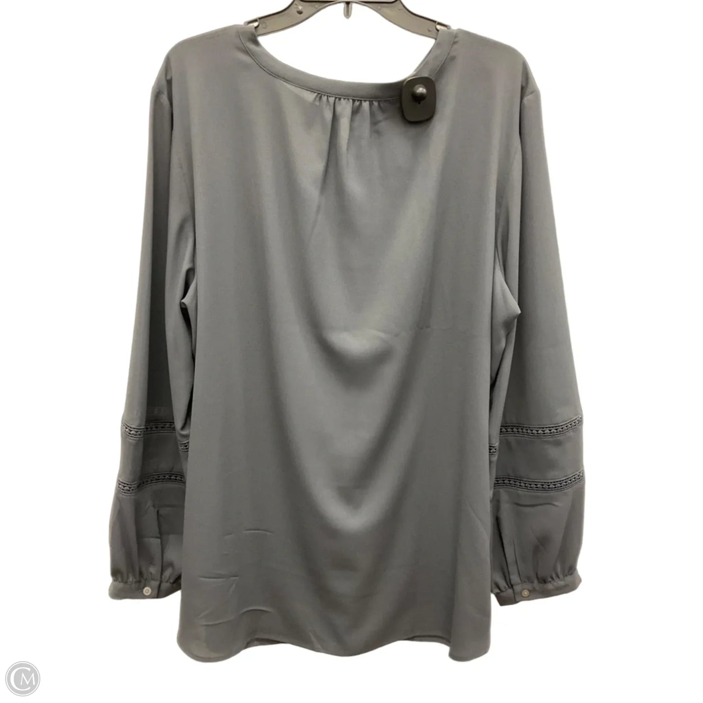 Top Long Sleeve By Loft In Grey, Size: 2x