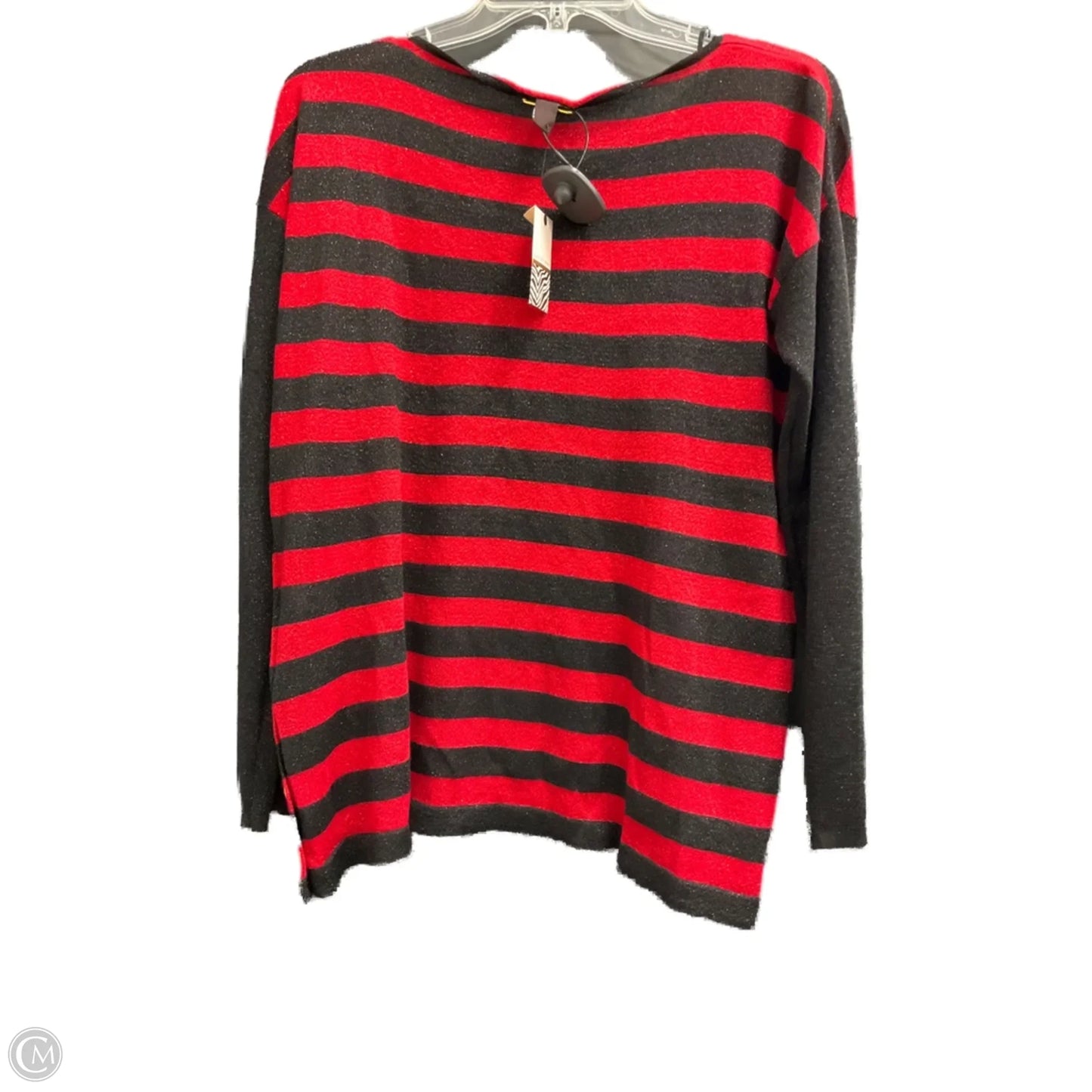 Top Long Sleeve By Dana Buchman In Black & Red, Size: M