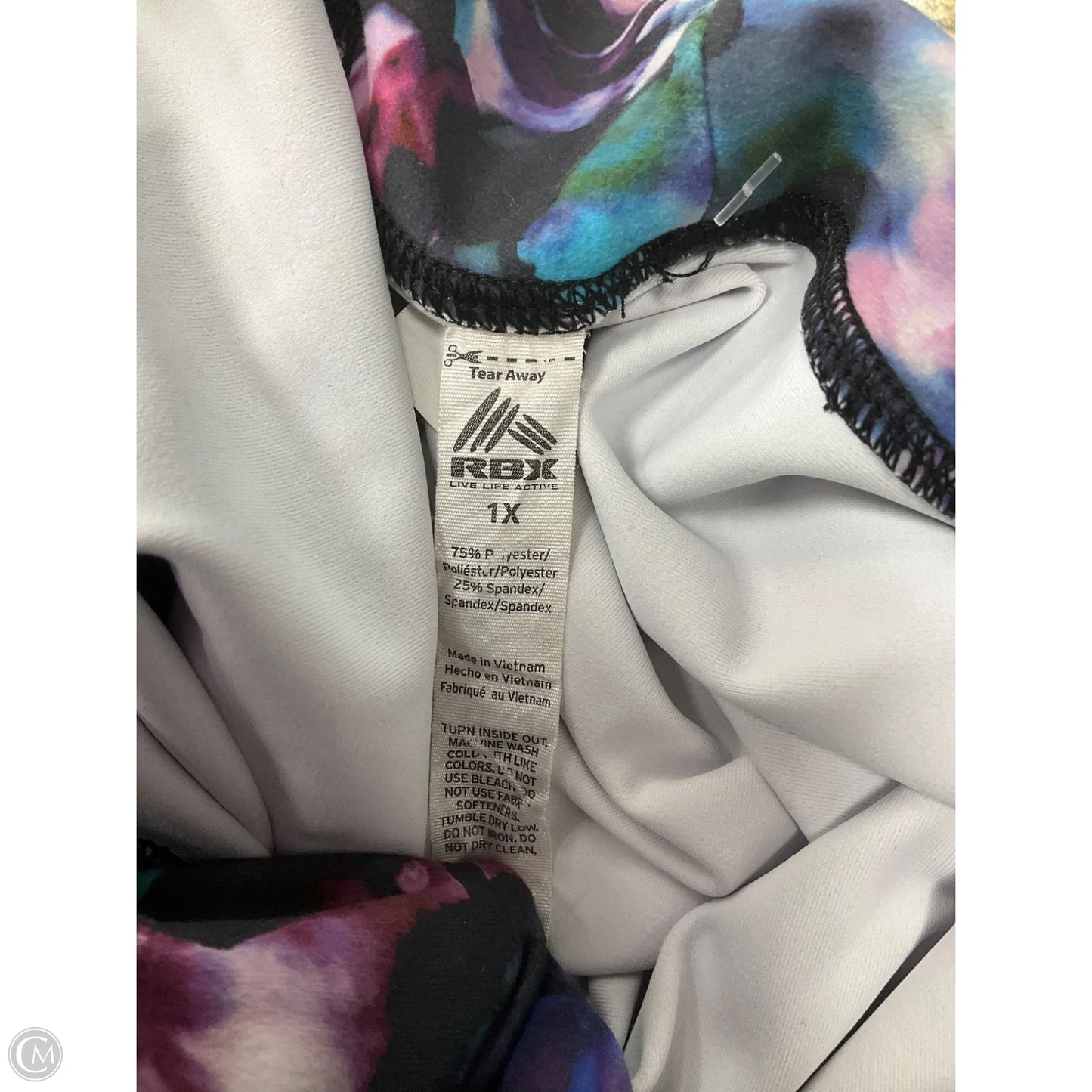 Athletic Leggings By Rbx In Grey & Purple, Size: 1x