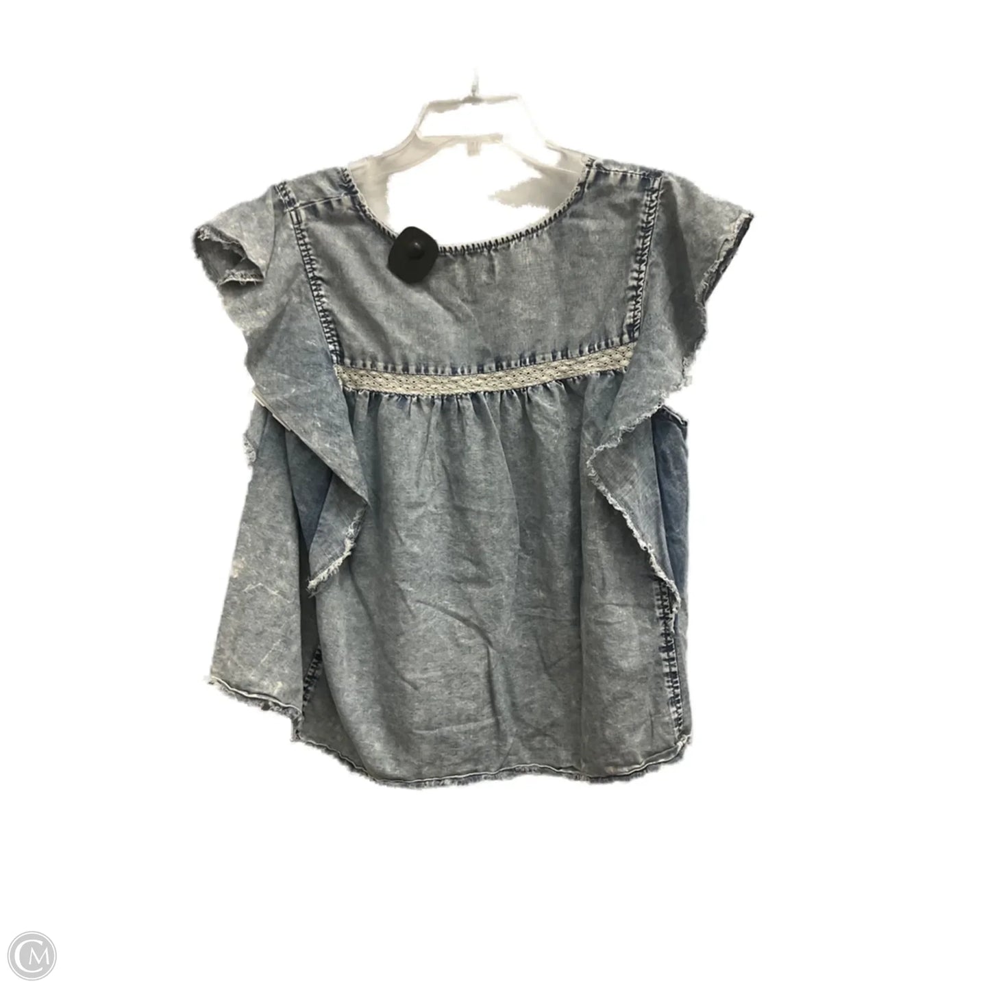 Top Short Sleeve By True Craft In Blue Denim, Size: 0x
