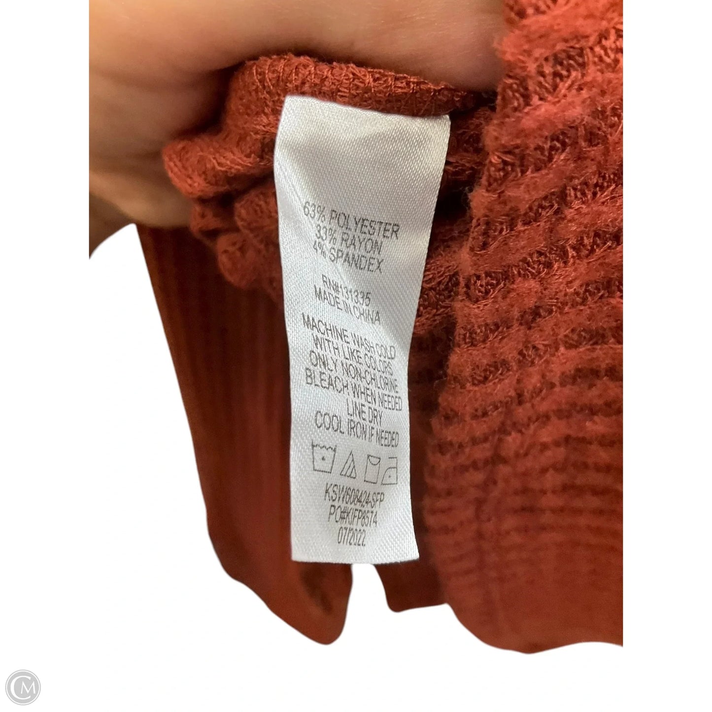 Top Long Sleeve By Nine Britton In Orange, Size: Xs