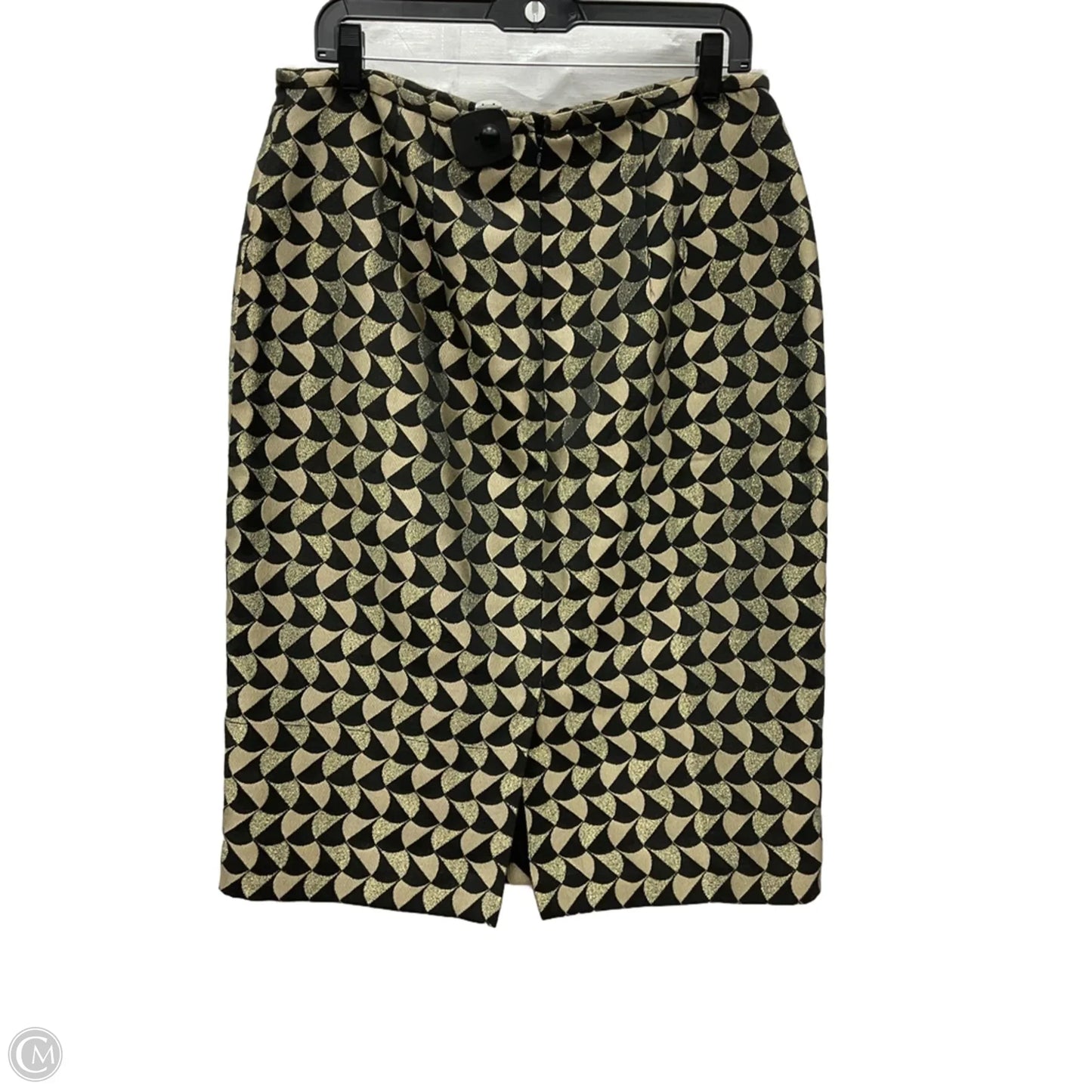 Skirt Midi By Ann Taylor In Black & Gold, Size: 10