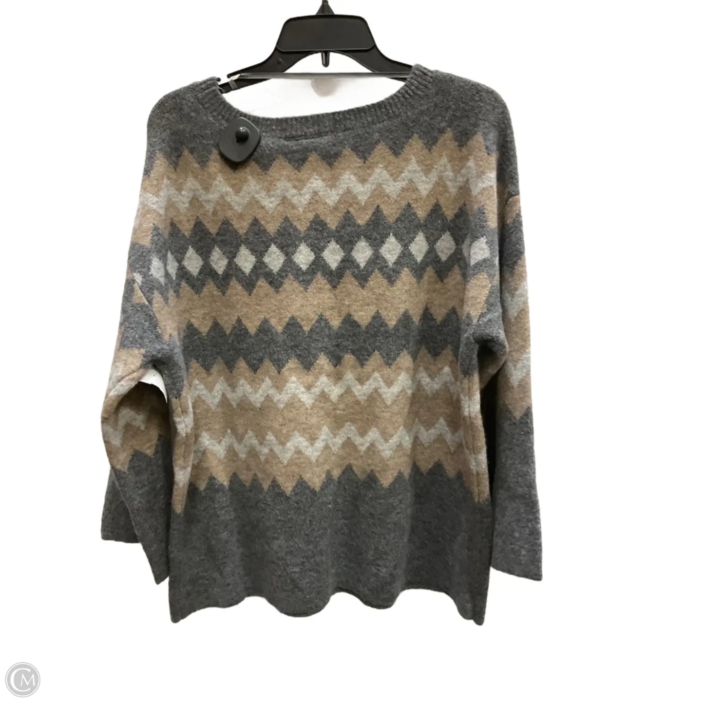 Sweater By Lane Bryant In Grey & Tan, Size: 14