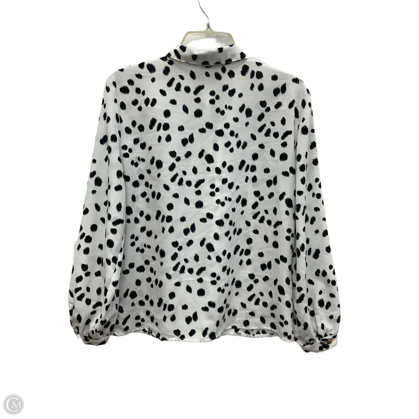 Blouse Long Sleeve By Liz Claiborne In Polkadot Pattern, Size: S