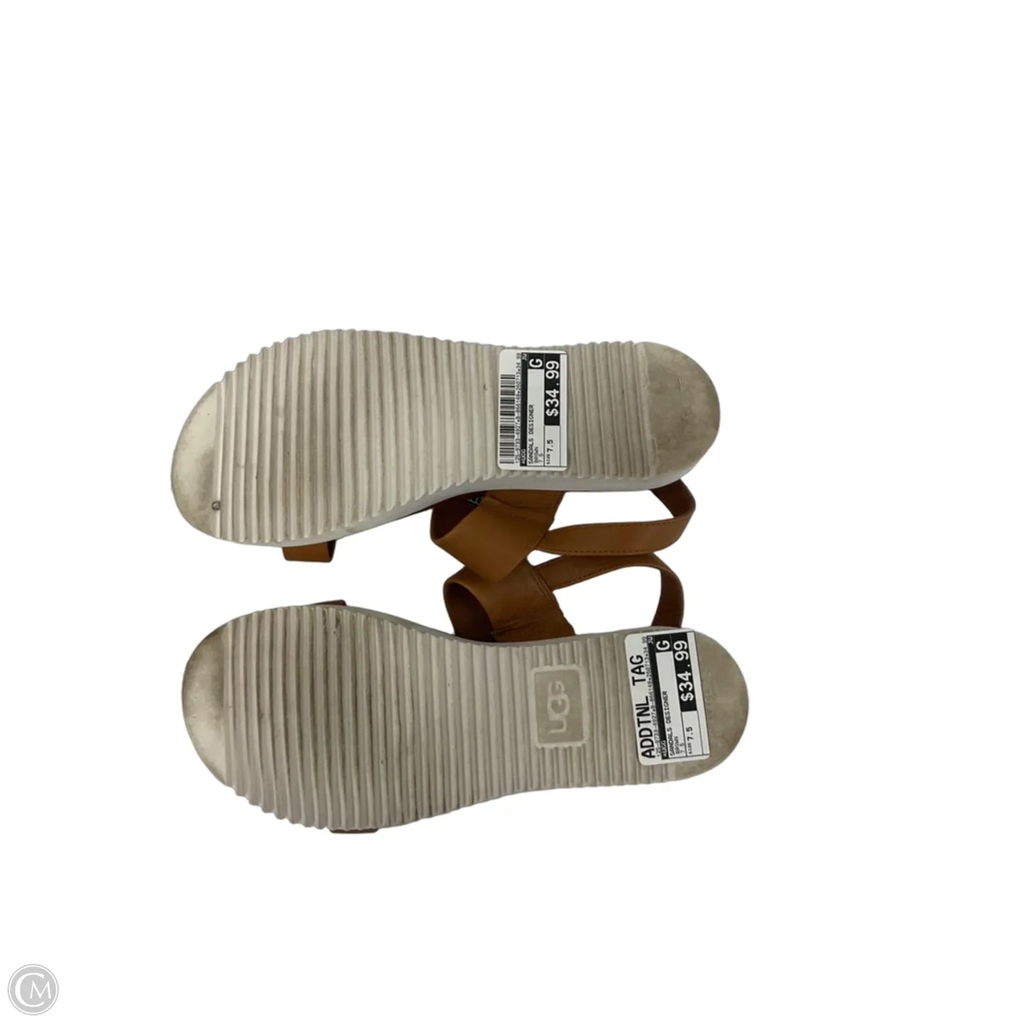 Sandals Designer By Ugg In Brown, Size: 7.5