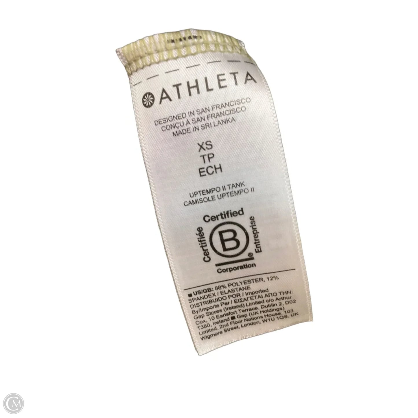 Athletic Tank Top By Athleta In Green, Size: Xs