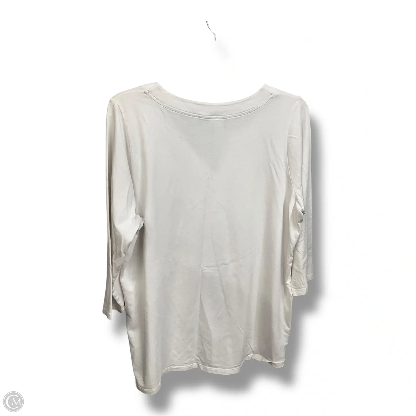 Top 3/4 Sleeve By Jones New York In White, Size: 1x
