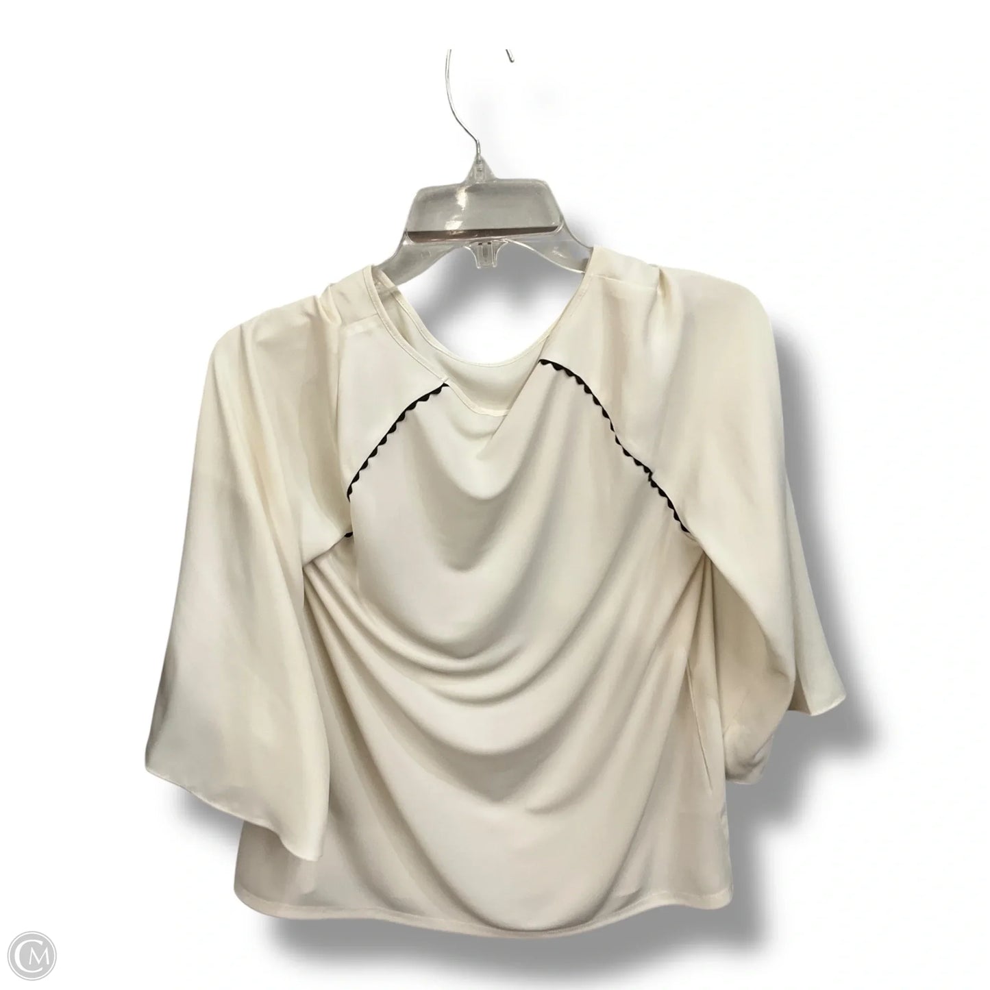 Blouse Long Sleeve By Ann Taylor In Cream, Size: S