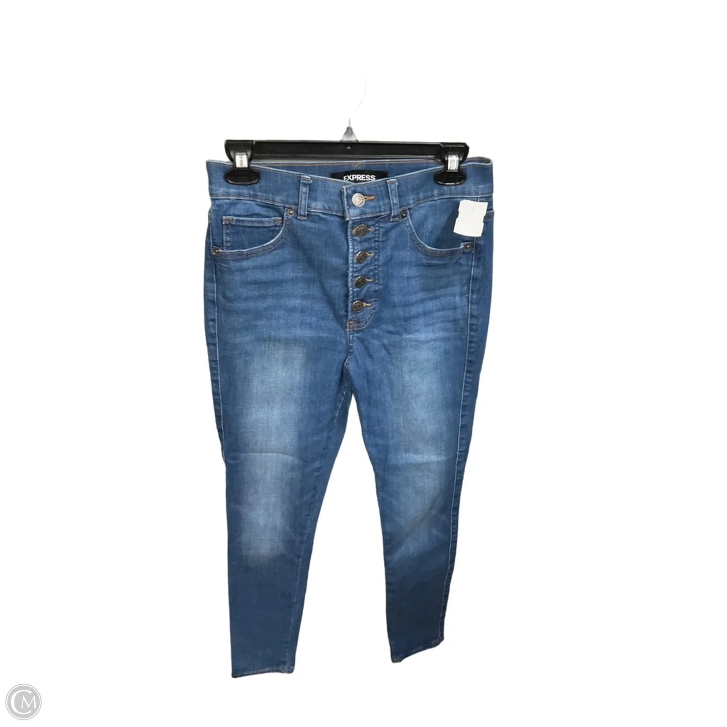 Jeans Skinny By Express In Blue Denim, Size: 8