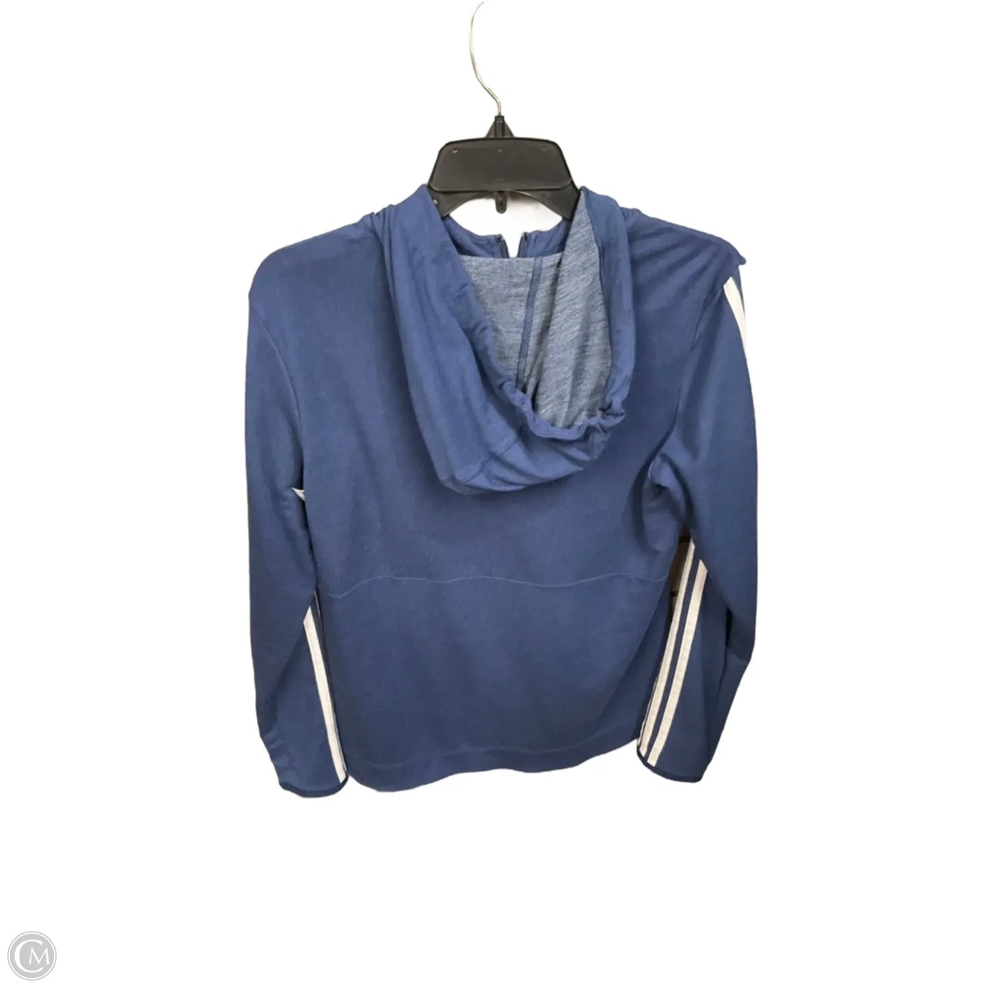 Athletic Jacket By Adidas In Blue & White, Size: S