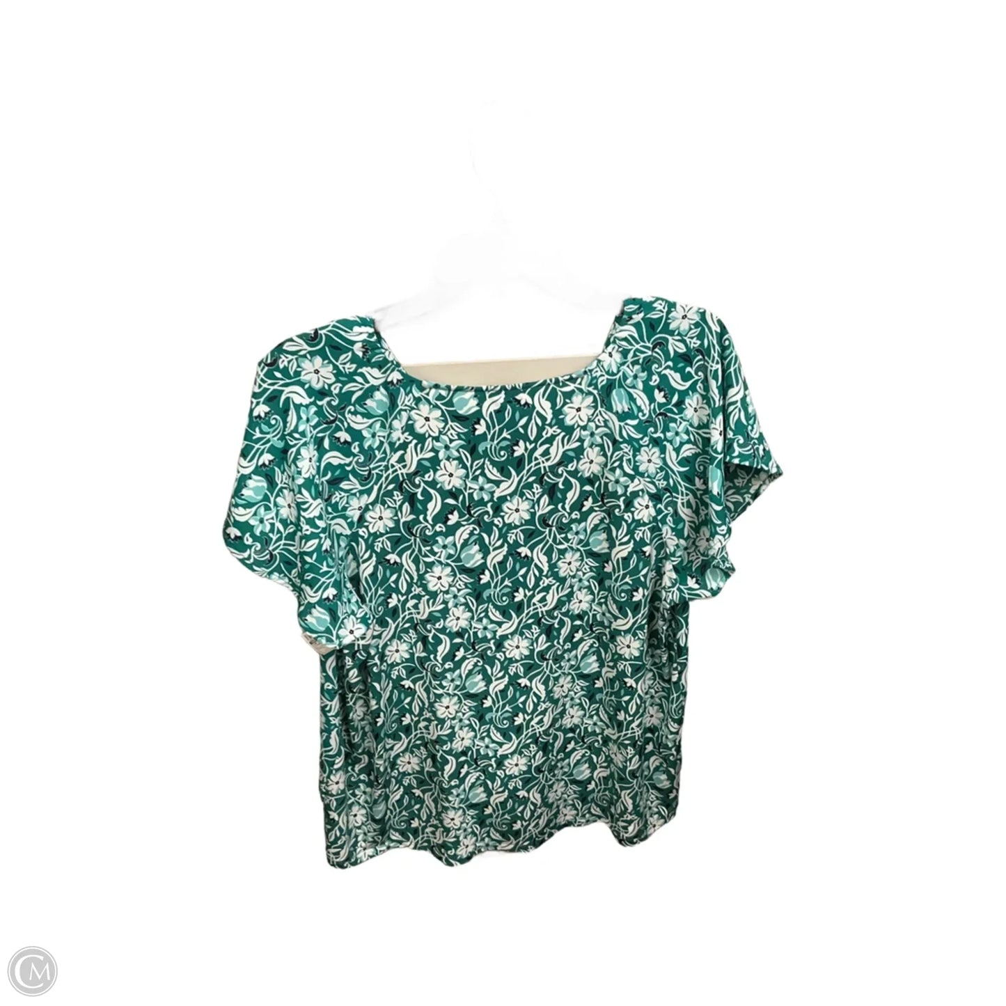 Top Short Sleeve By Ann Taylor In Floral Print, Size: L