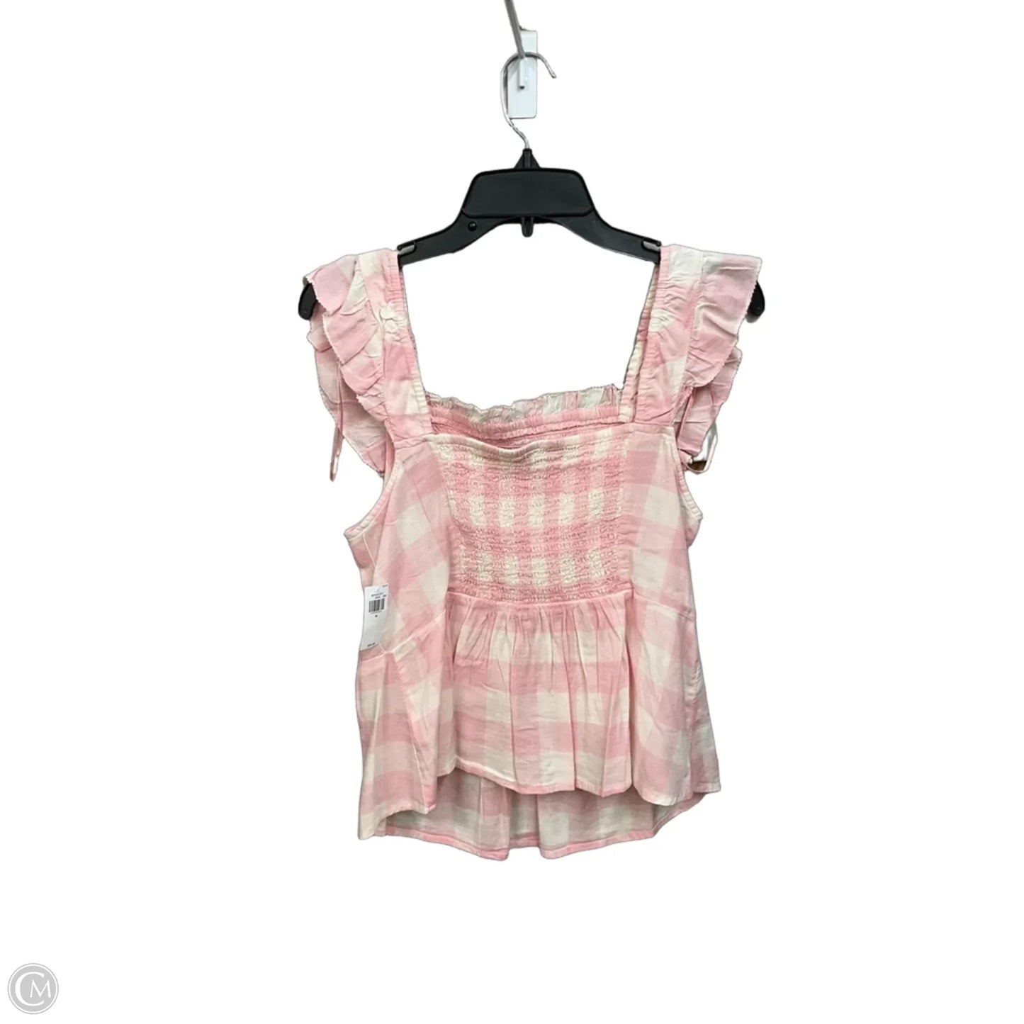 Top Sleeveless By Old Navy In Pink & White, Size: M