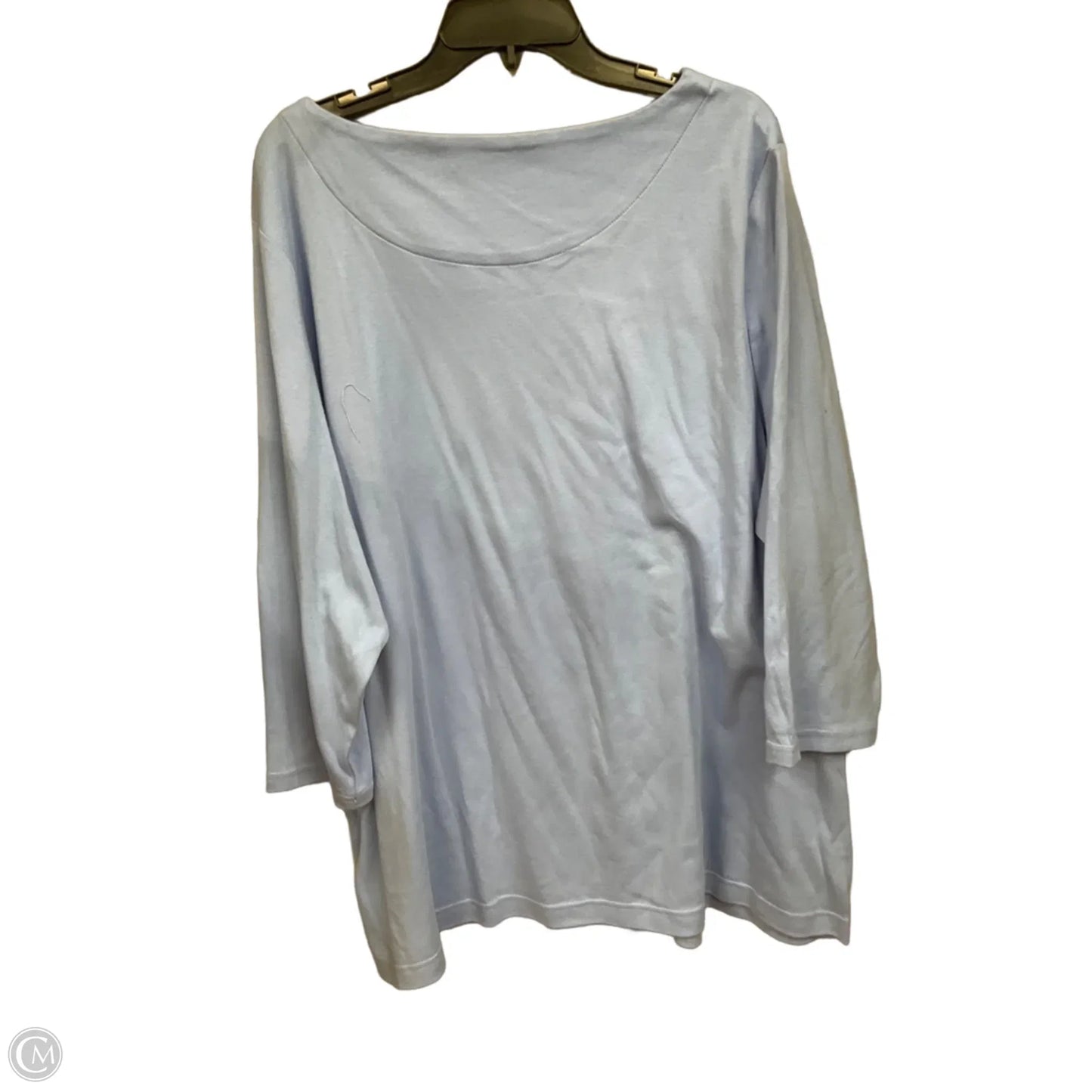 Top 3/4 Sleeve Basic By Croft And Barrow In Blue, Size: 3x