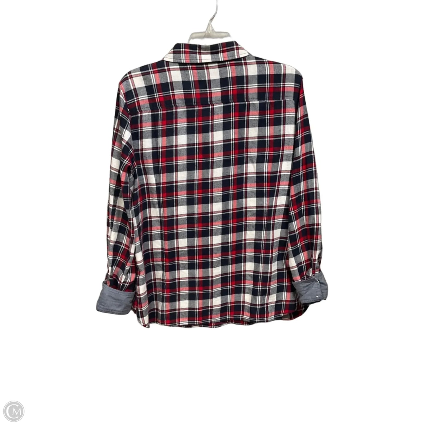 Top Long Sleeve By Tommy Hilfiger In Checkered Pattern, Size: Xl