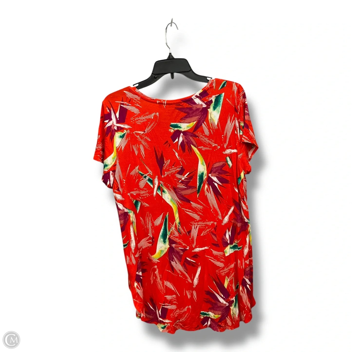 Top Short Sleeve By Apt 9 In Orange & Purple, Size: Xl
