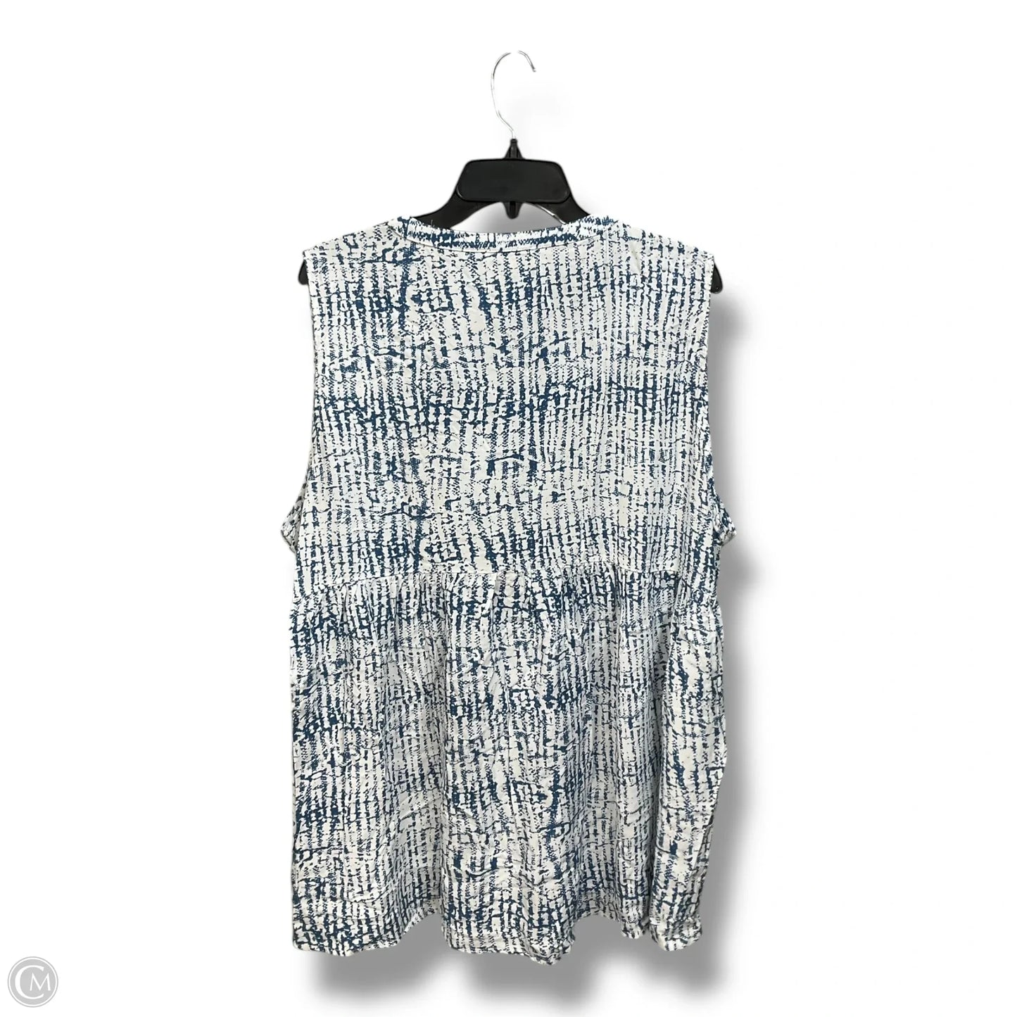 Top Sleeveless By Cynthia Rowley In Blue & White, Size: 2x