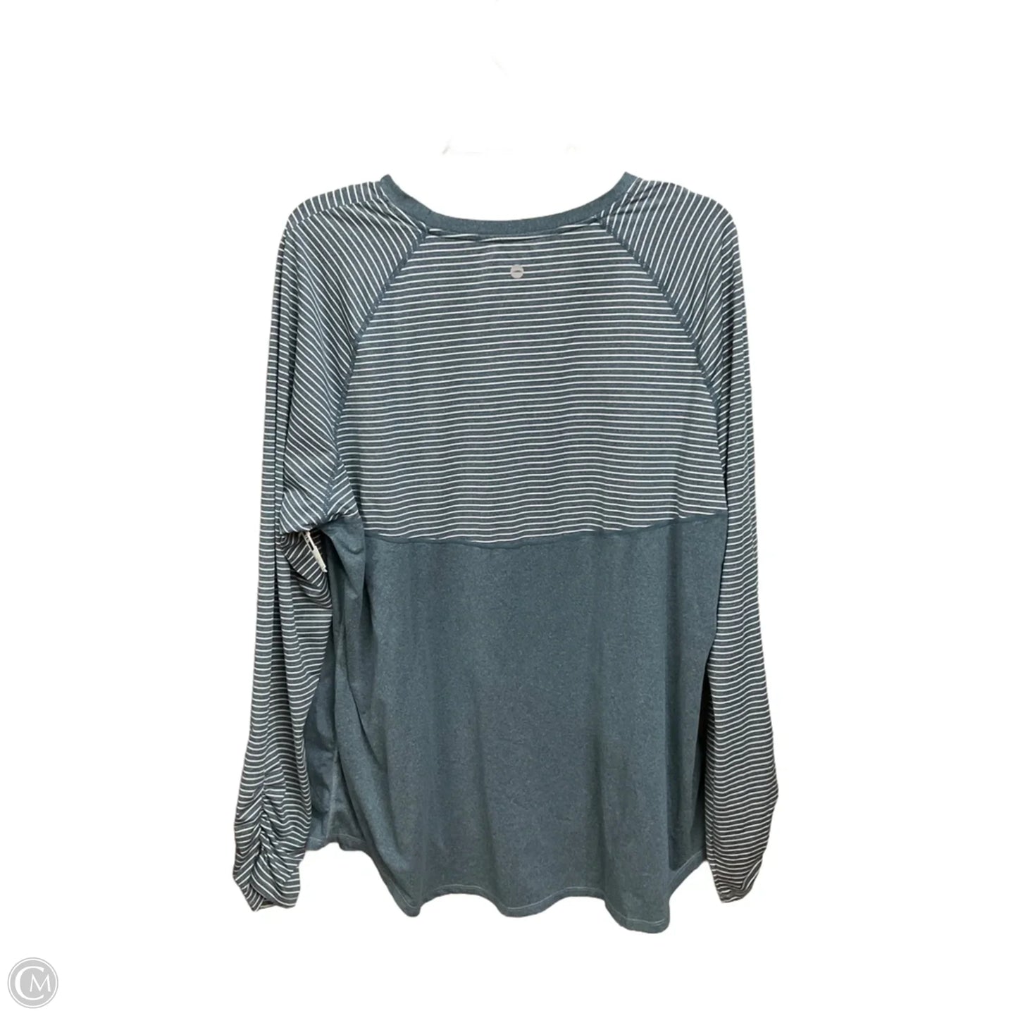 Athletic Top Long Sleeve Crewneck By Avia In Blue & White, Size: 3x