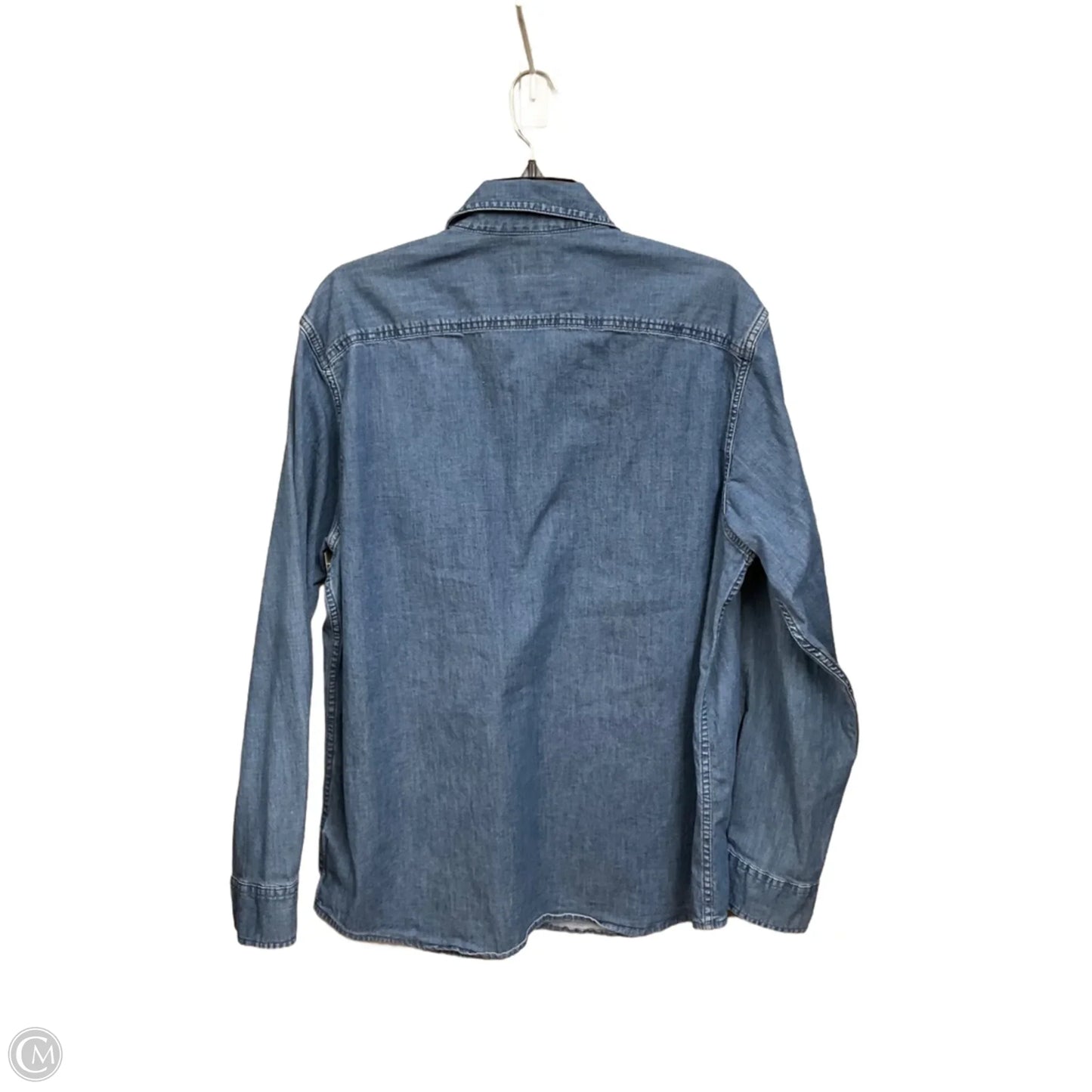 Blouse Long Sleeve By Wrangler In Blue Denim, Size: L