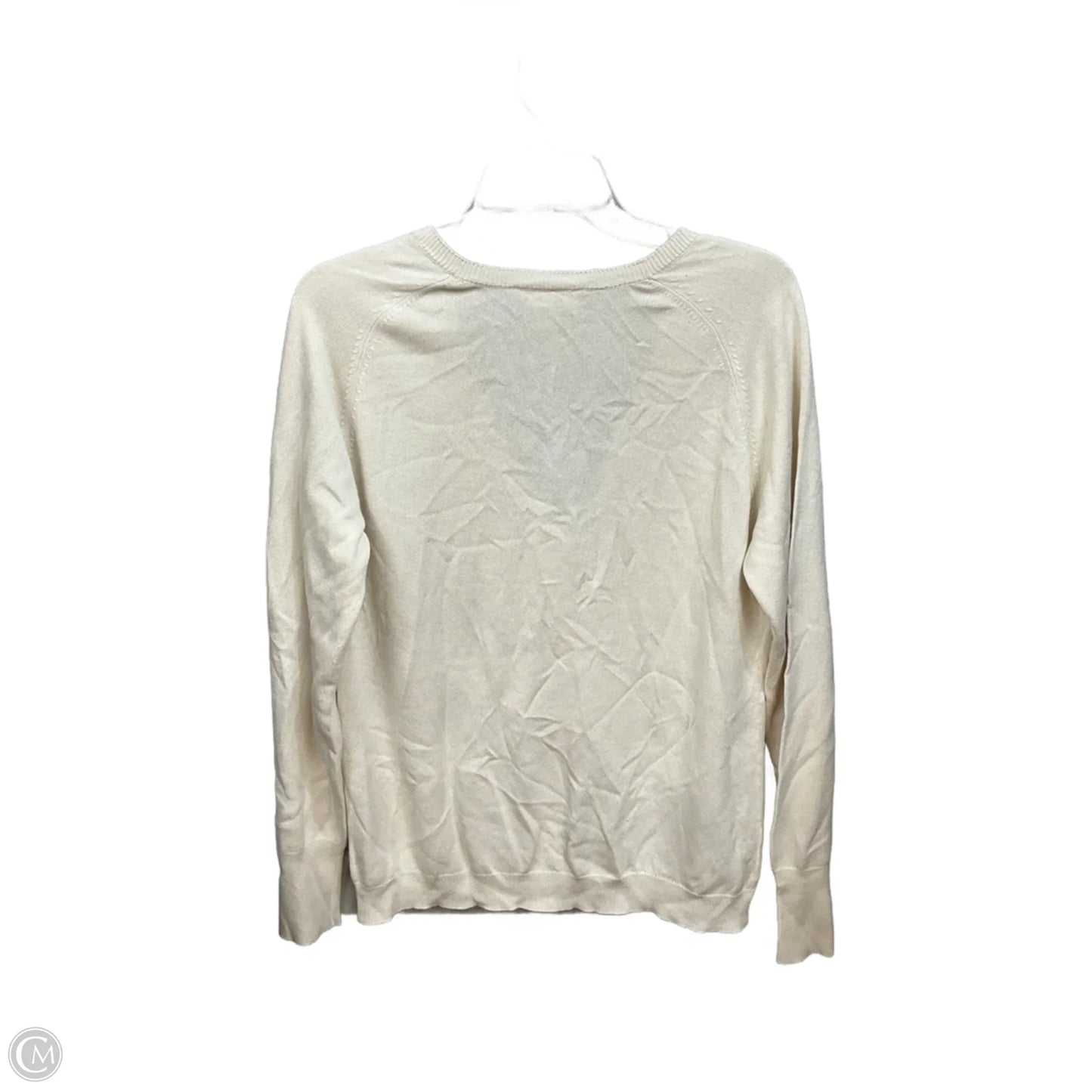 Cardigan By Loft In Cream, Size: L