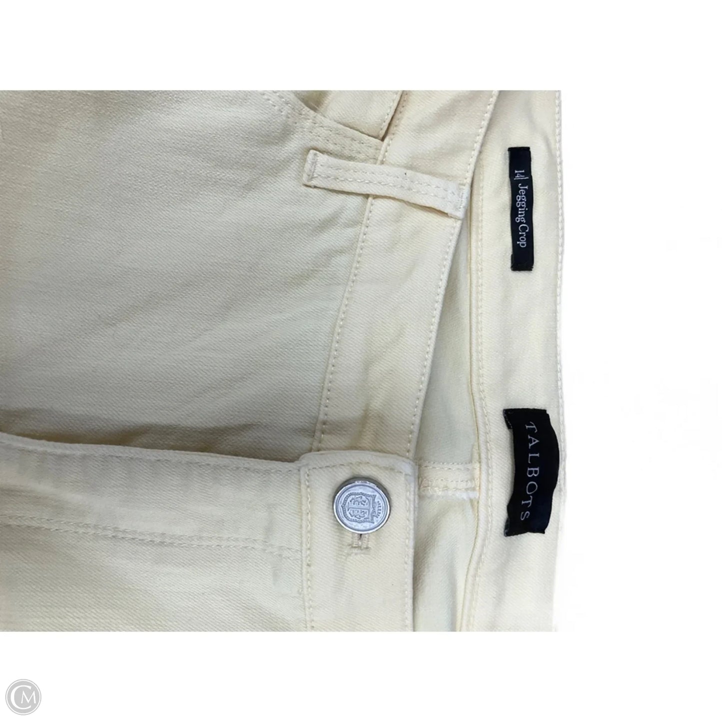 Jeans Cropped By Talbots In Yellow Denim, Size: 14