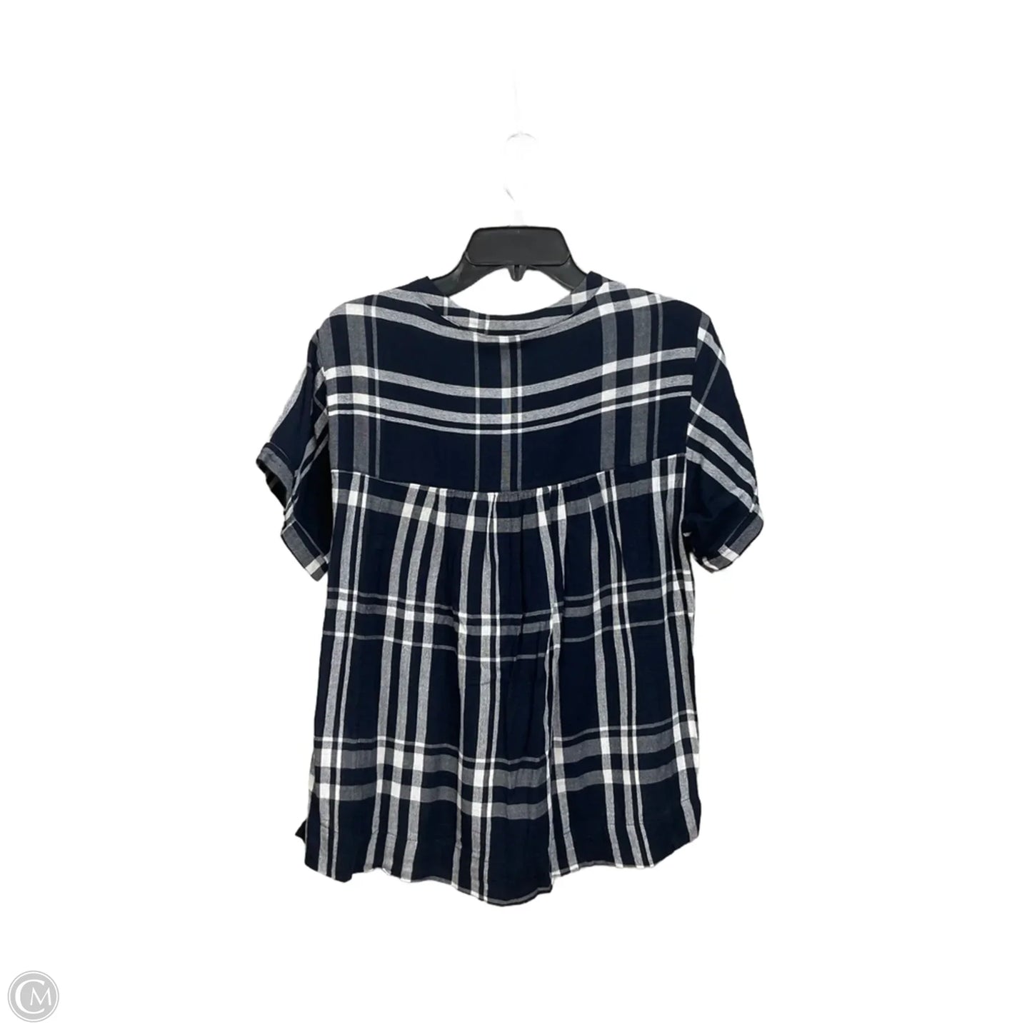 Top Short Sleeve By Lucky Brand In Plaid Pattern, Size: M