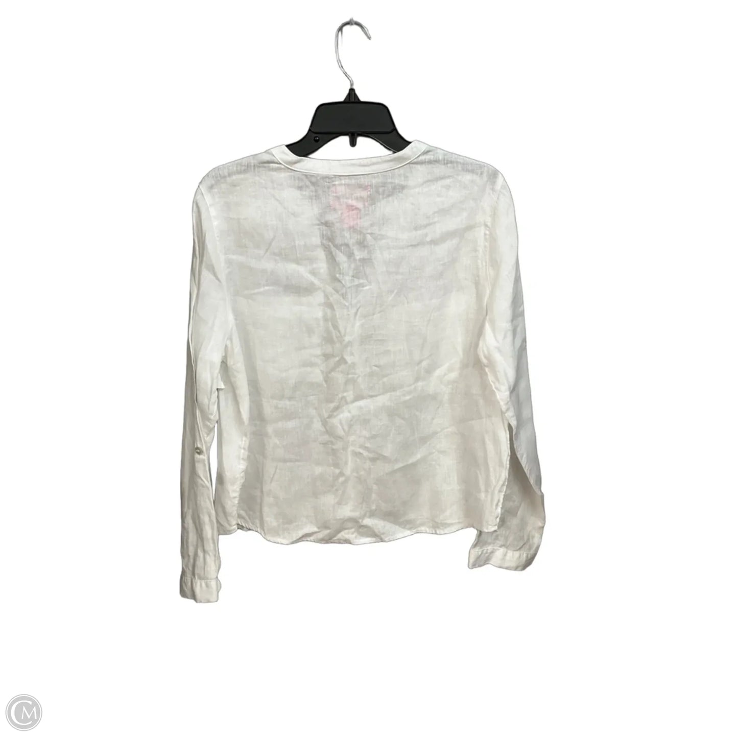 Blouse Long Sleeve By Isaac Mizrahi In White, Size: L