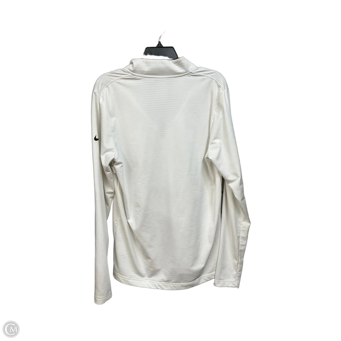 Athletic Top Long Sleeve Collar By Nike Apparel In White, Size: M