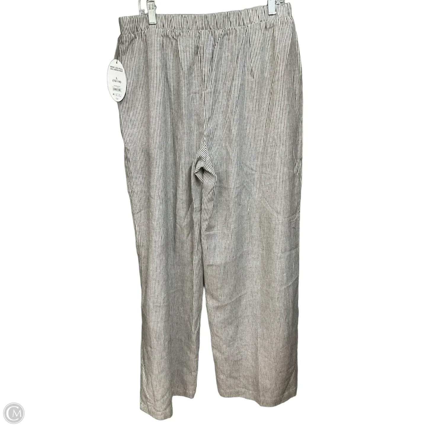 Pants Linen By Scoop In Striped Pattern, Size: 12