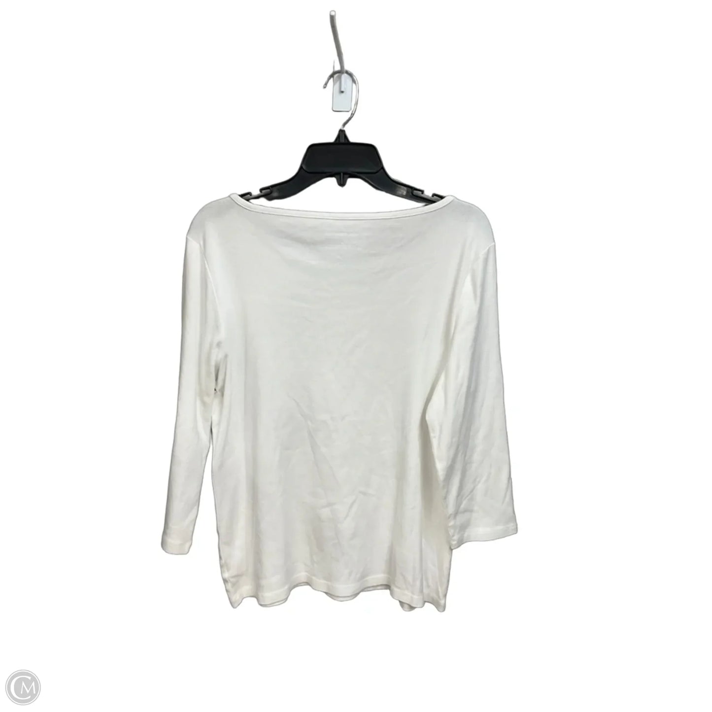 Top 3/4 Sleeve Basic By Talbots In White, Size: L
