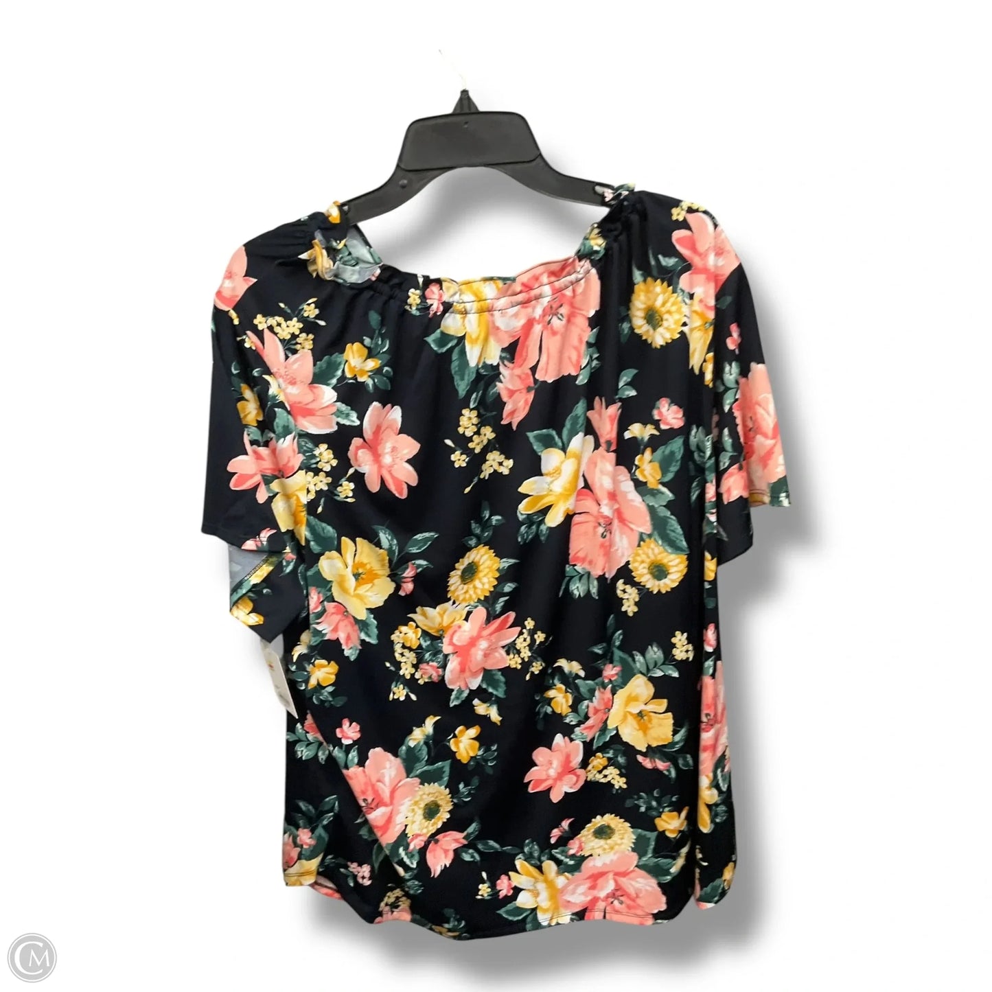 Top Short Sleeve By Croft And Barrow In Floral Print, Size: 3x