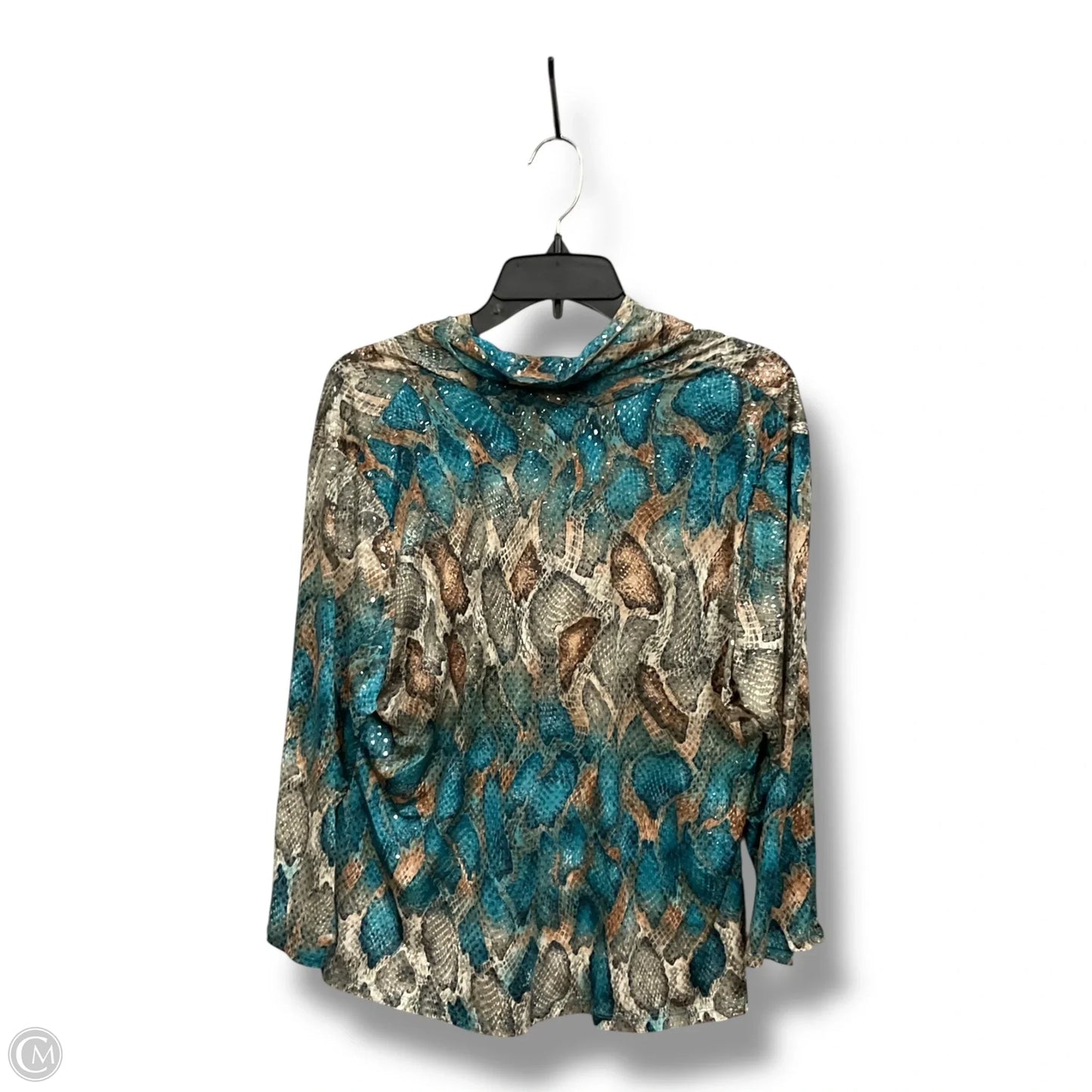 Top Long Sleeve By Rafaella In Snakeskin Print, Size: Xl
