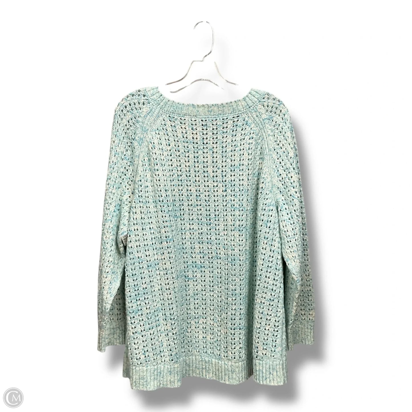 Sweater By Talbots In Blue & White, Size: 3x